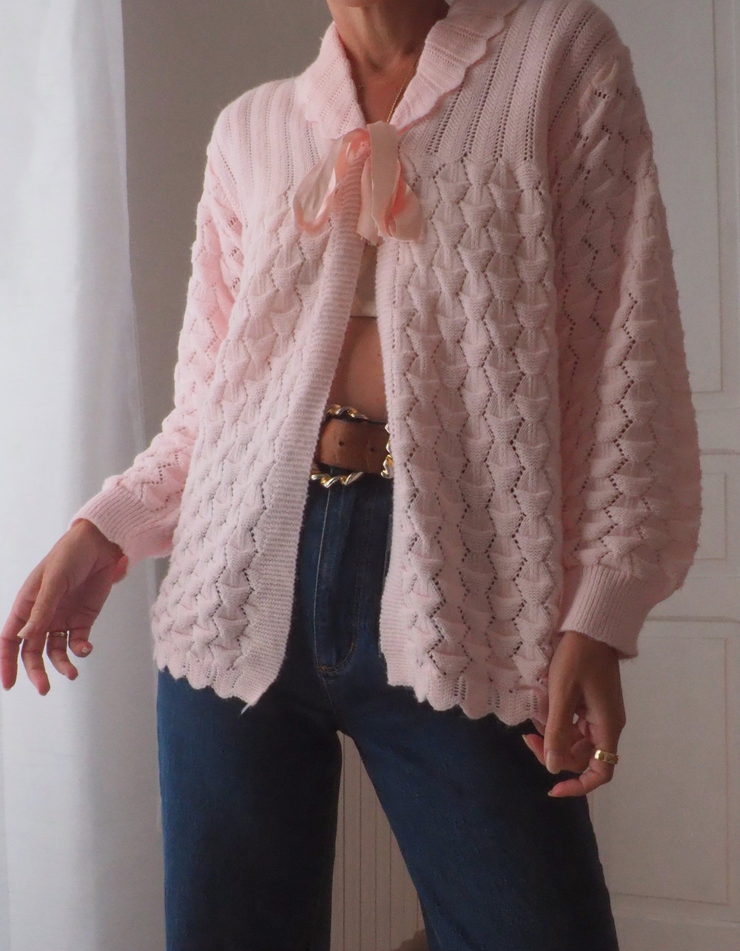 Vintage pink cardigan sweater — FOR LOVE OF THE MOON ☽