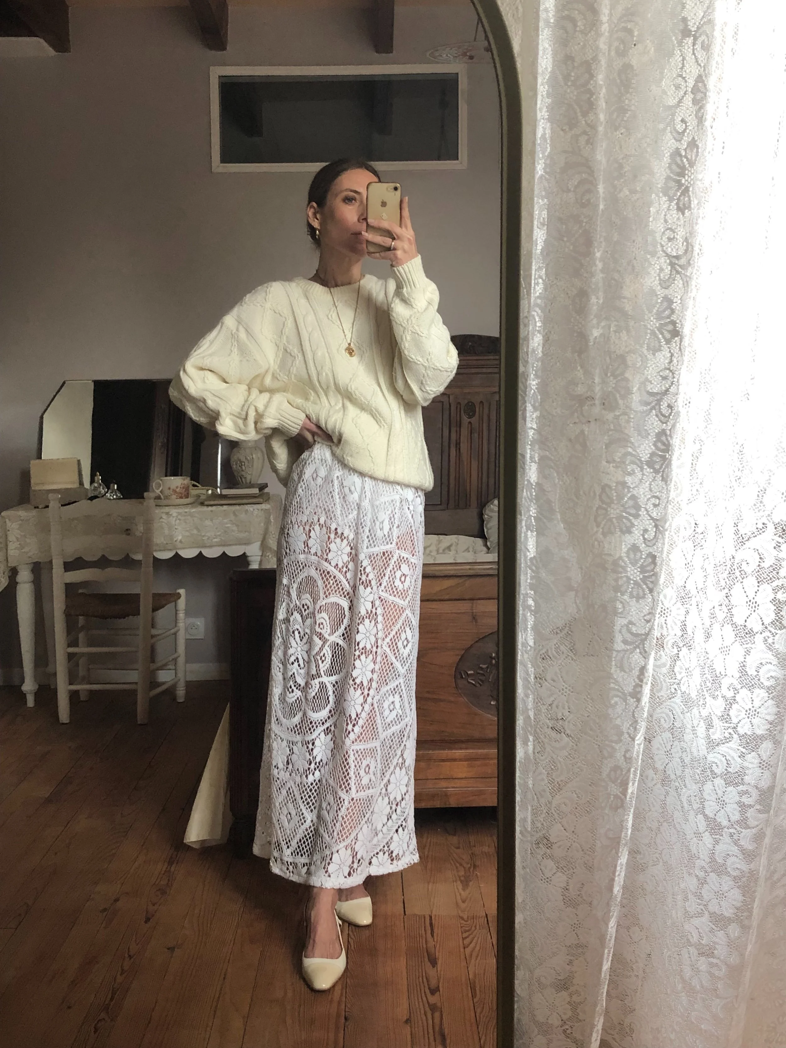 FOR LOVE OF THE MOON X CHLOE SKIRT IN CALLA LILY