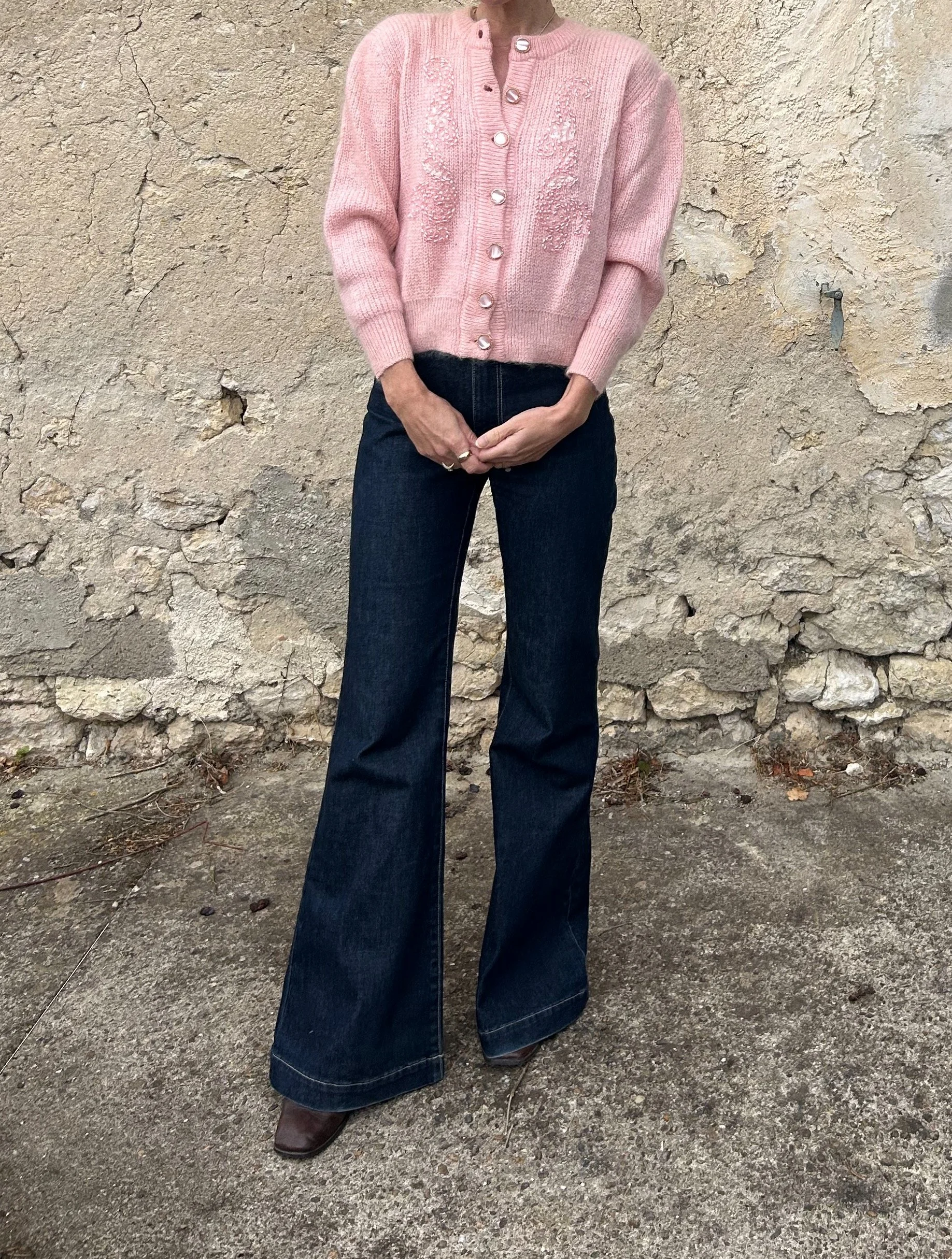 BLUSH PINK VINTAGE CARDIGAN
