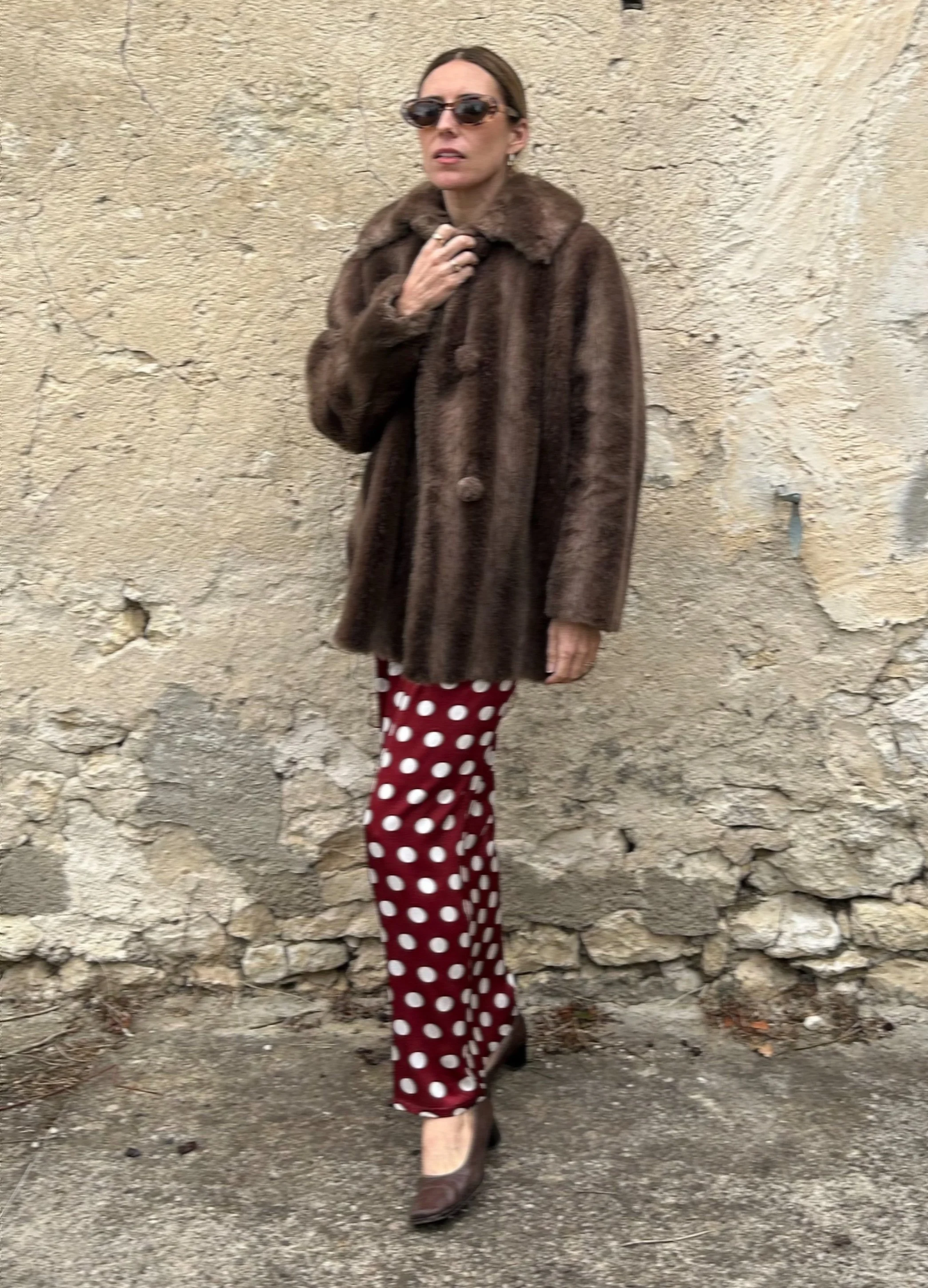 HAZELNUT VINTAGE FAUX FUR JACKET
