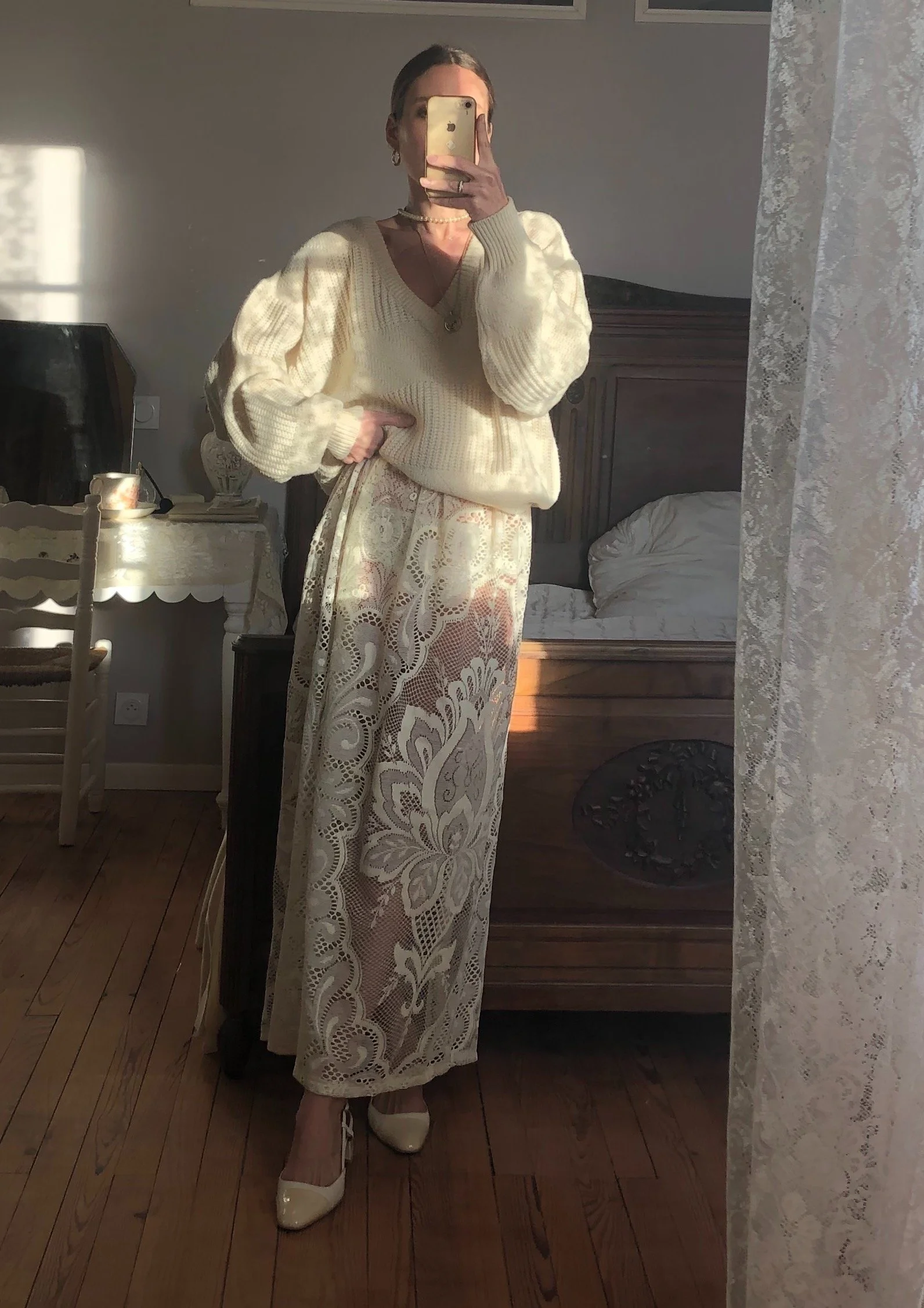 FOR LOVE OF THE MOON X CHLOE SKIRT IN VANILLE