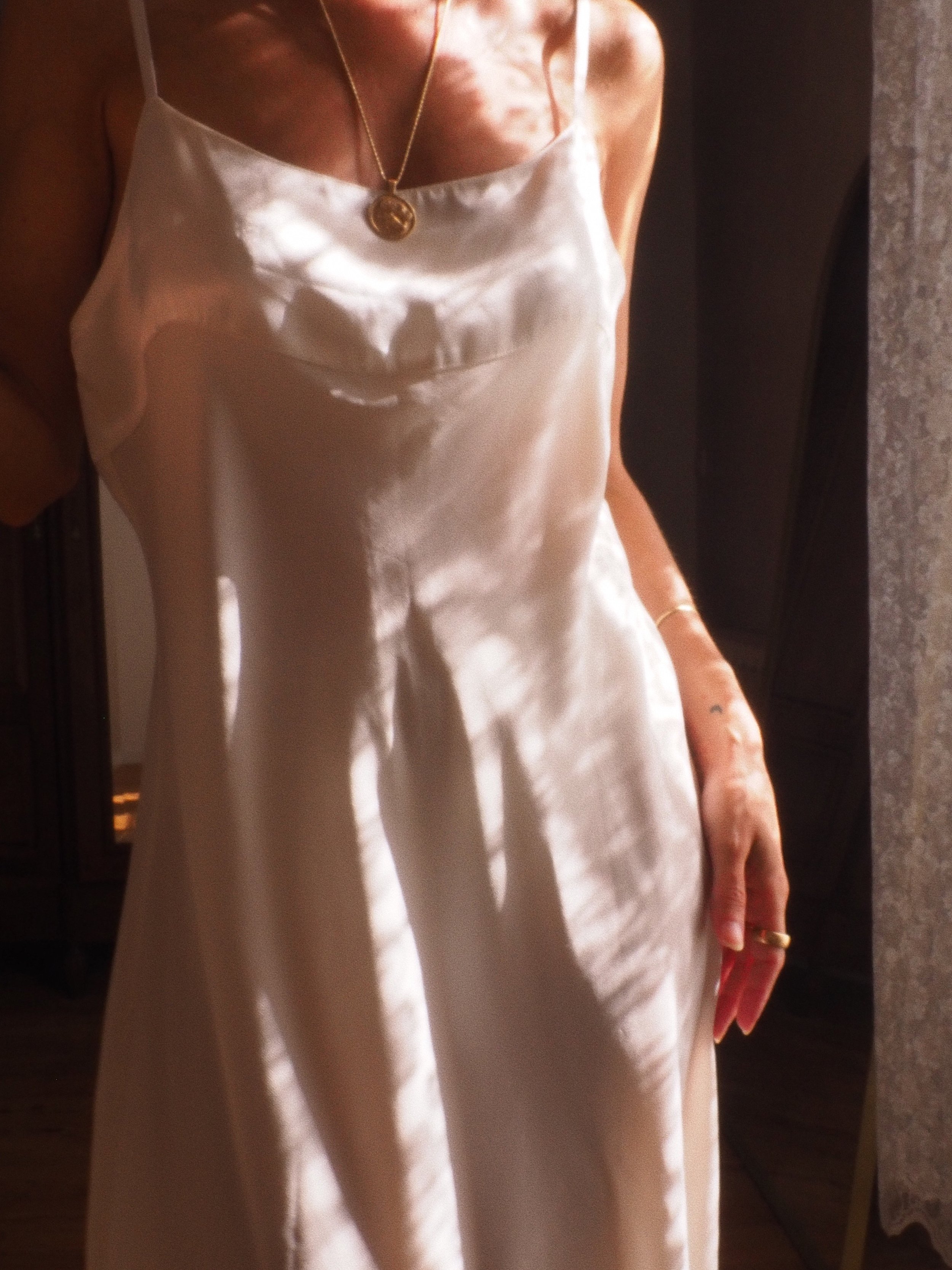 IVORY MAXI SLIP DRESS