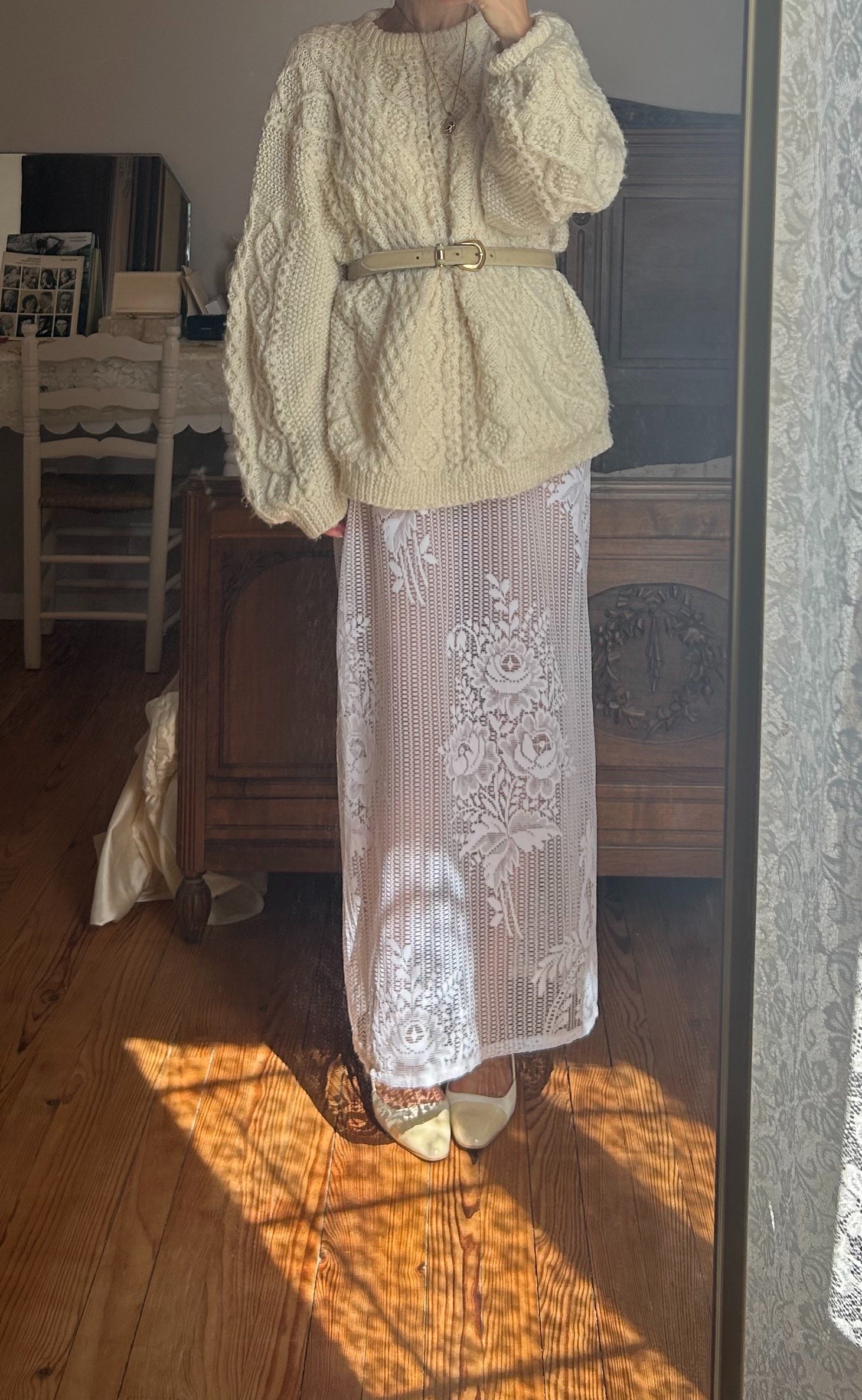 FOR LOVE OF THE MOON X CHLOE SKIRT IN FLEUR LACE