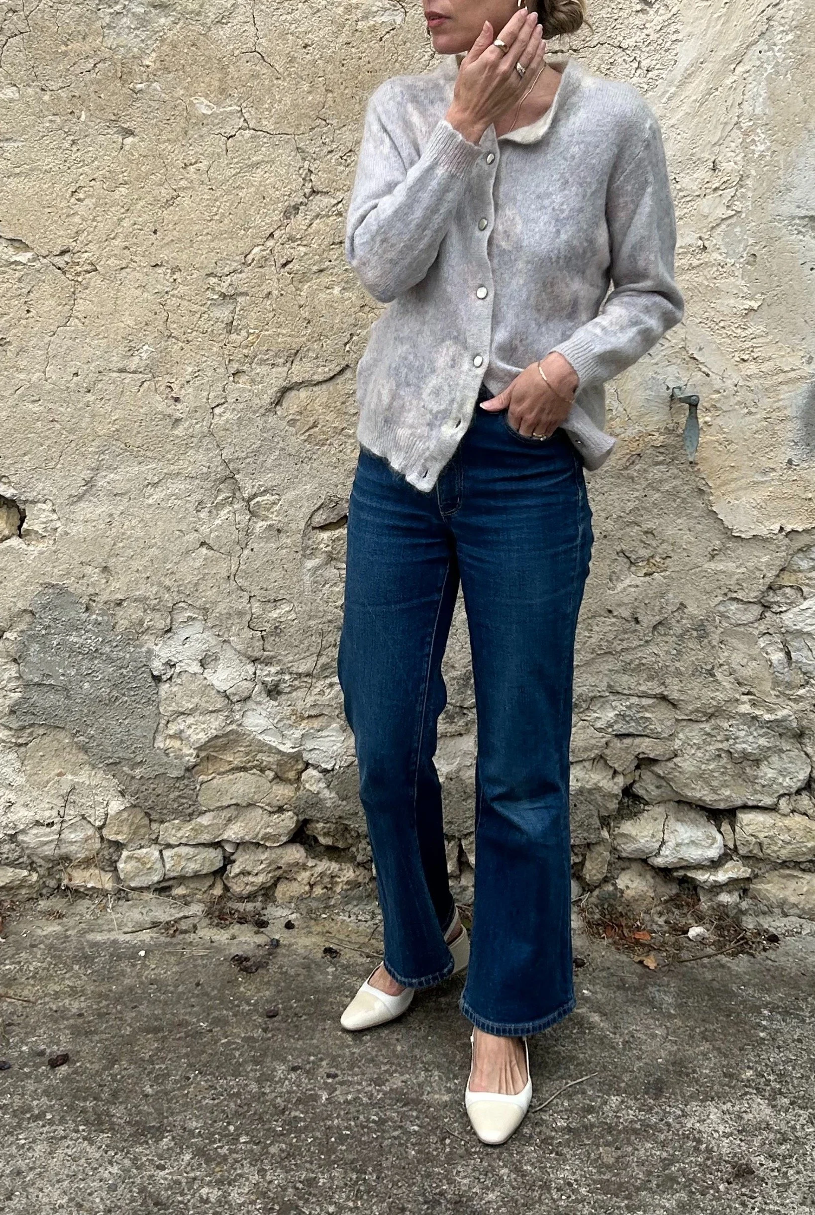 MONET LILAC VINTAGE CARDIGAN