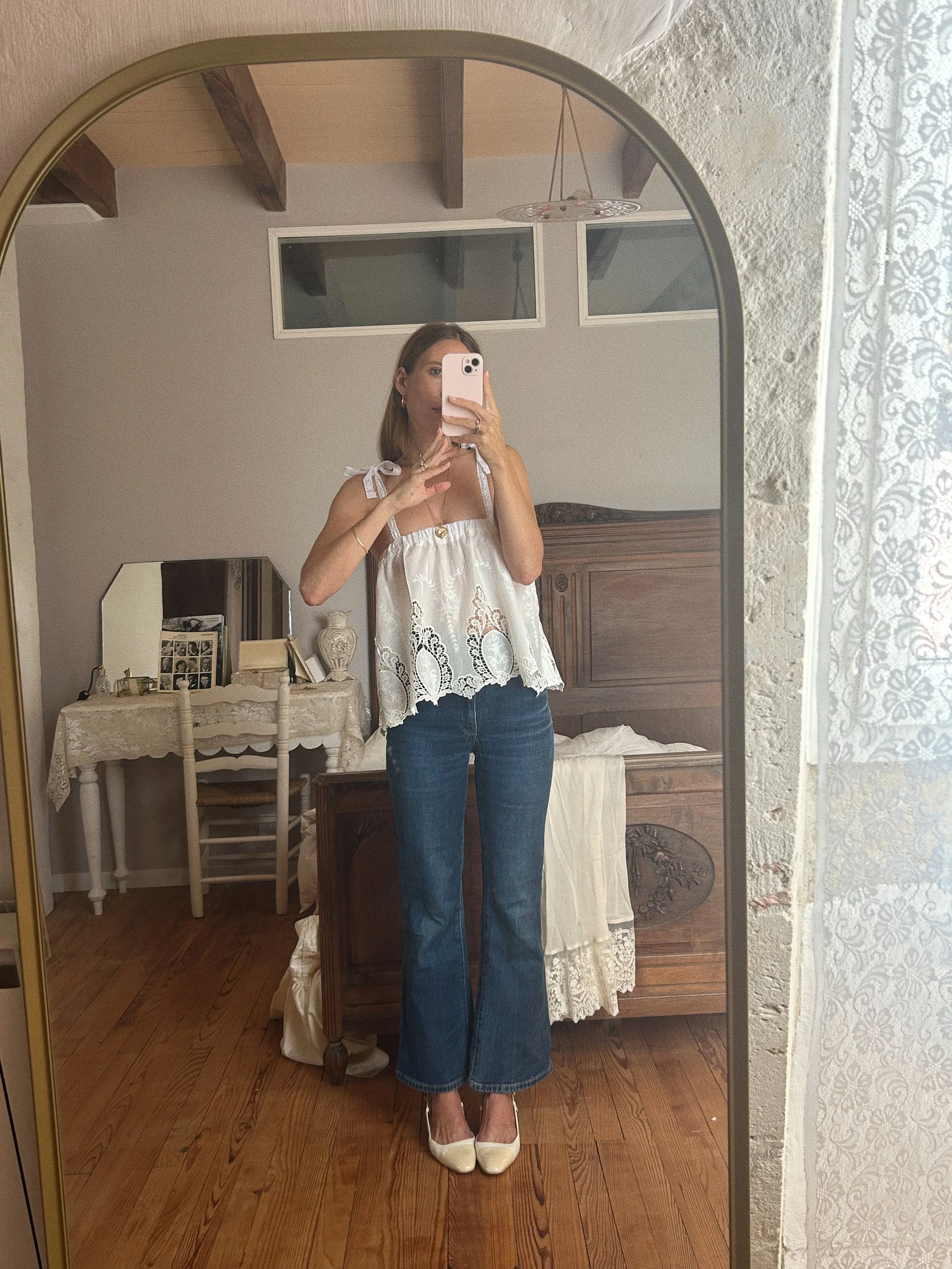 FOR LOVE OF THE MOON X CLARA TOP IN SUGAR