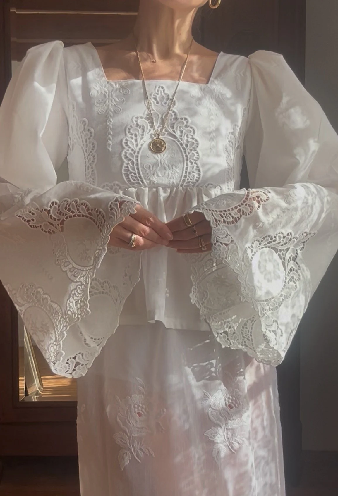 FOR LOVE OF THE MOON X JUNE TOP IN PEARL
