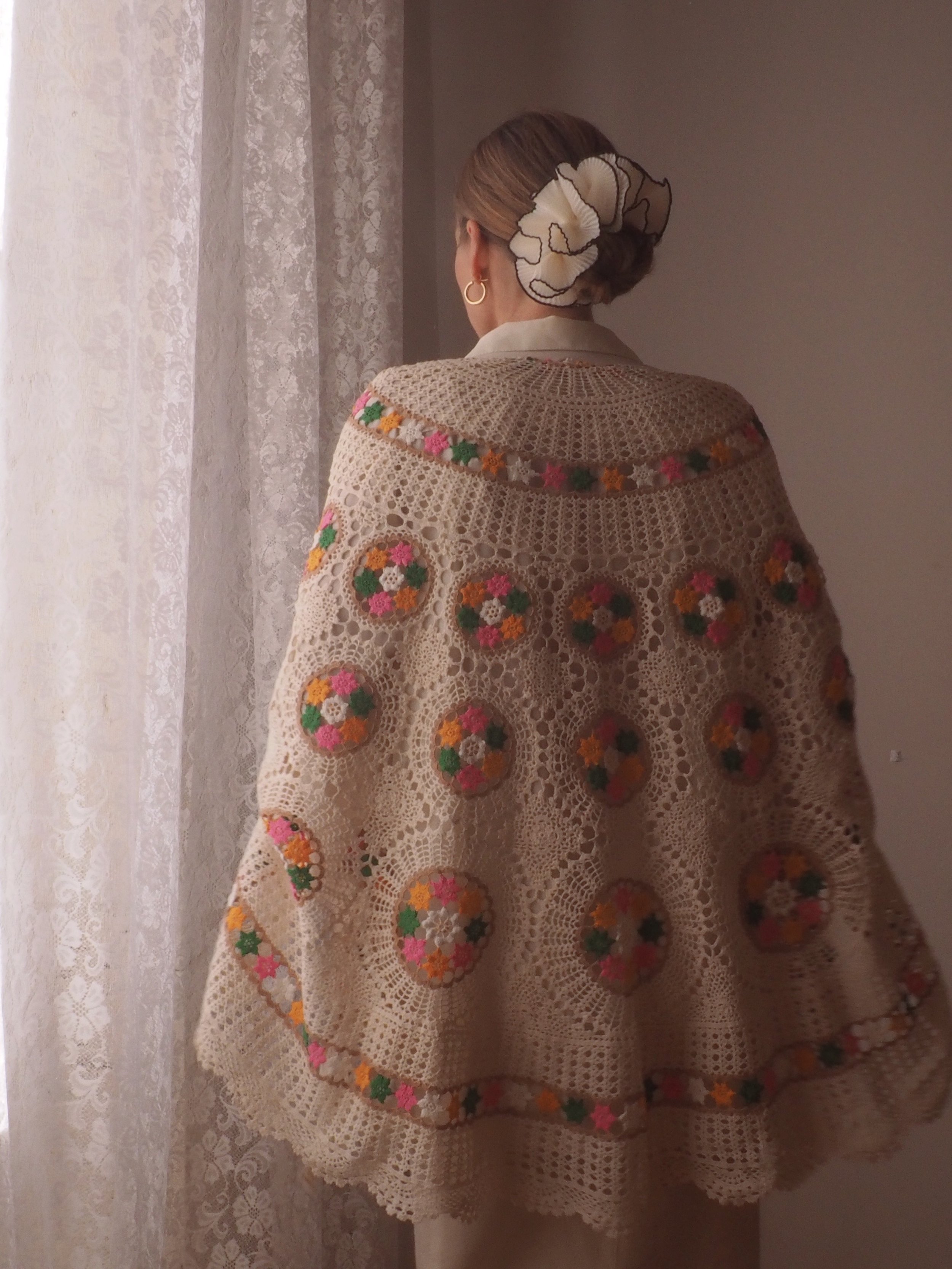 FOR LOVE OF THE MOON X CAMILLE SHAWL IN VANILLA