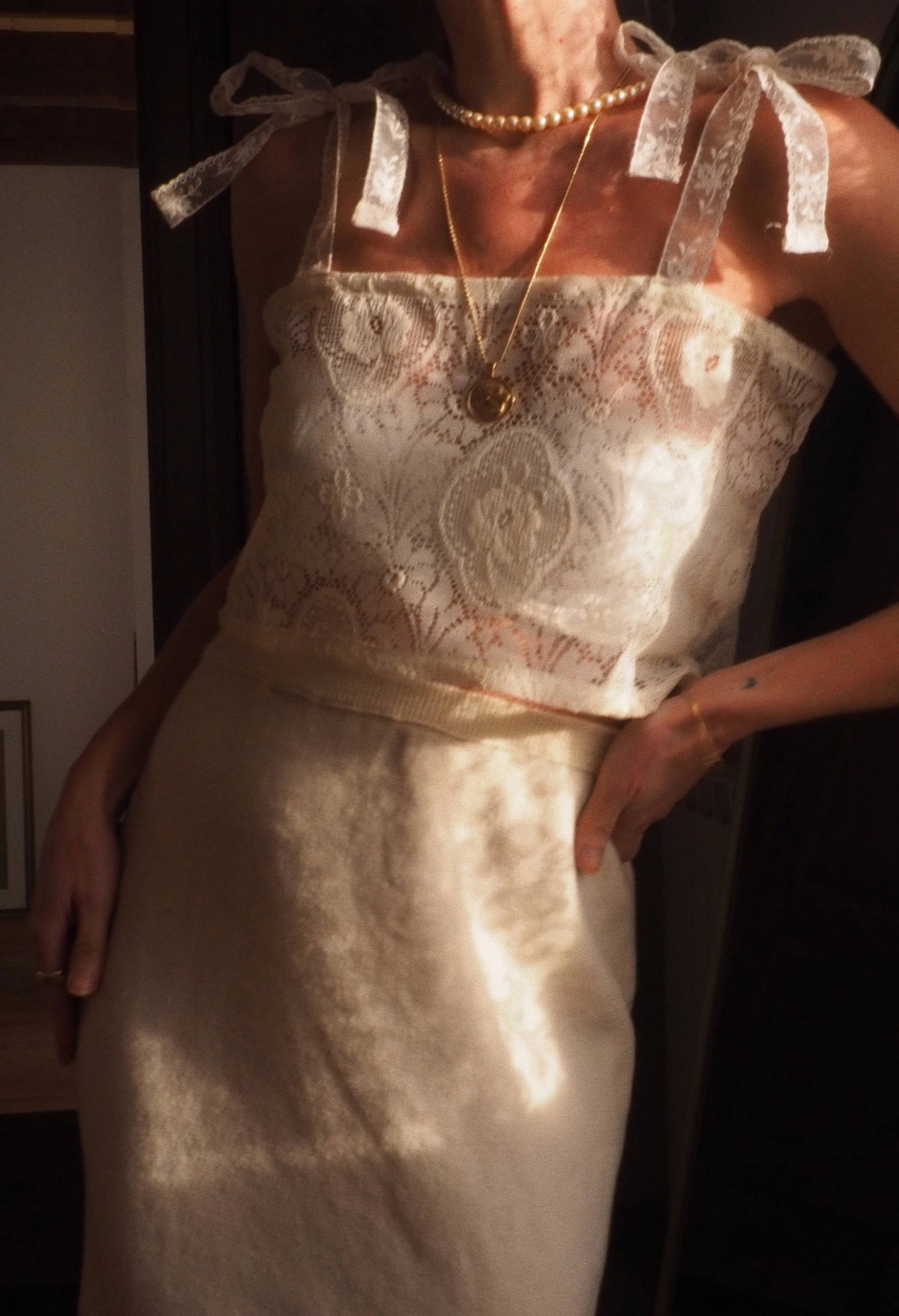 FOR LOVE OF THE MOON X LUCIE CROP TOP IN VANILLA