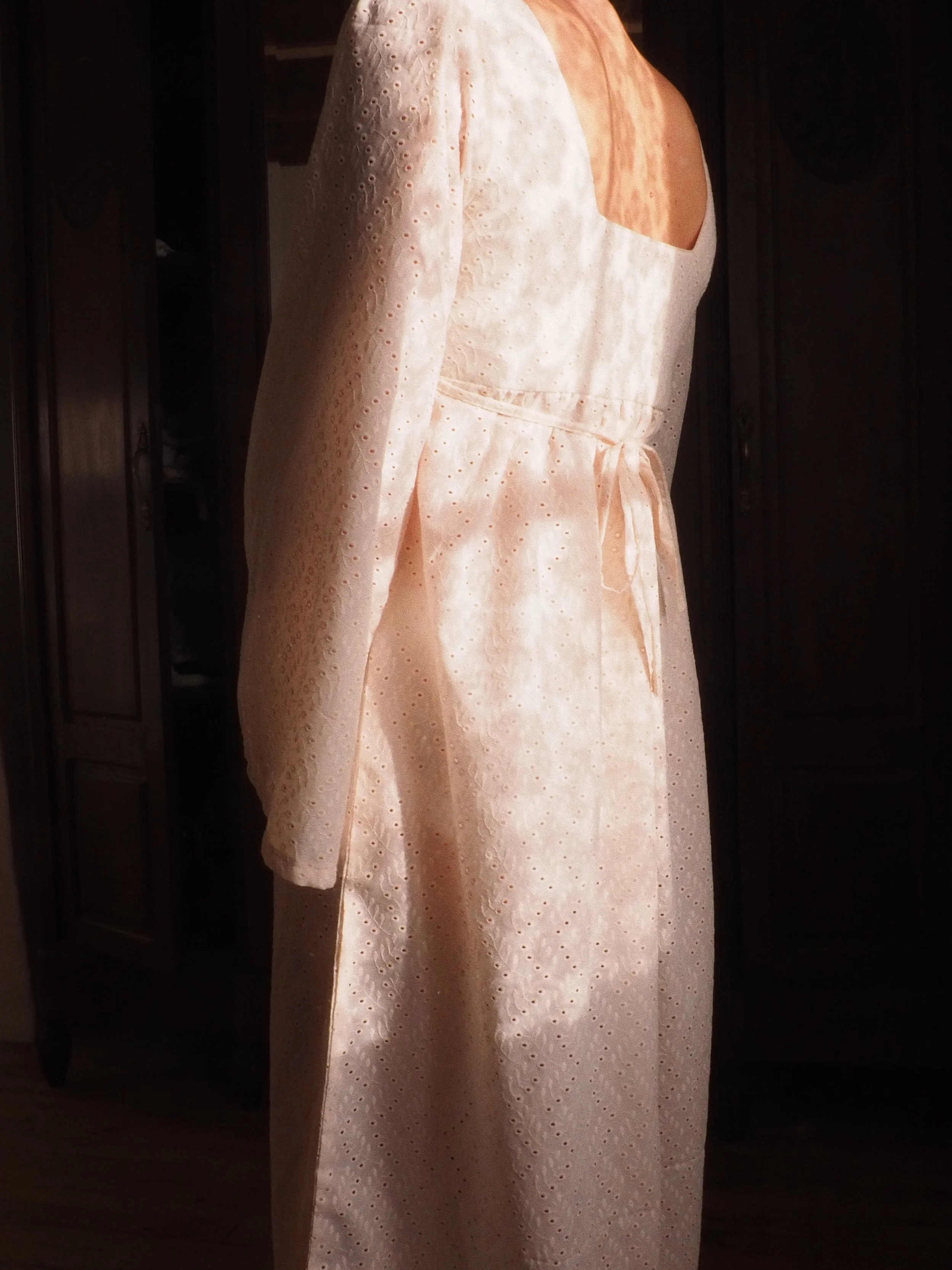 FOR LOVE OF THE MOON X JUNE DRESS IN EYELET BLUSH