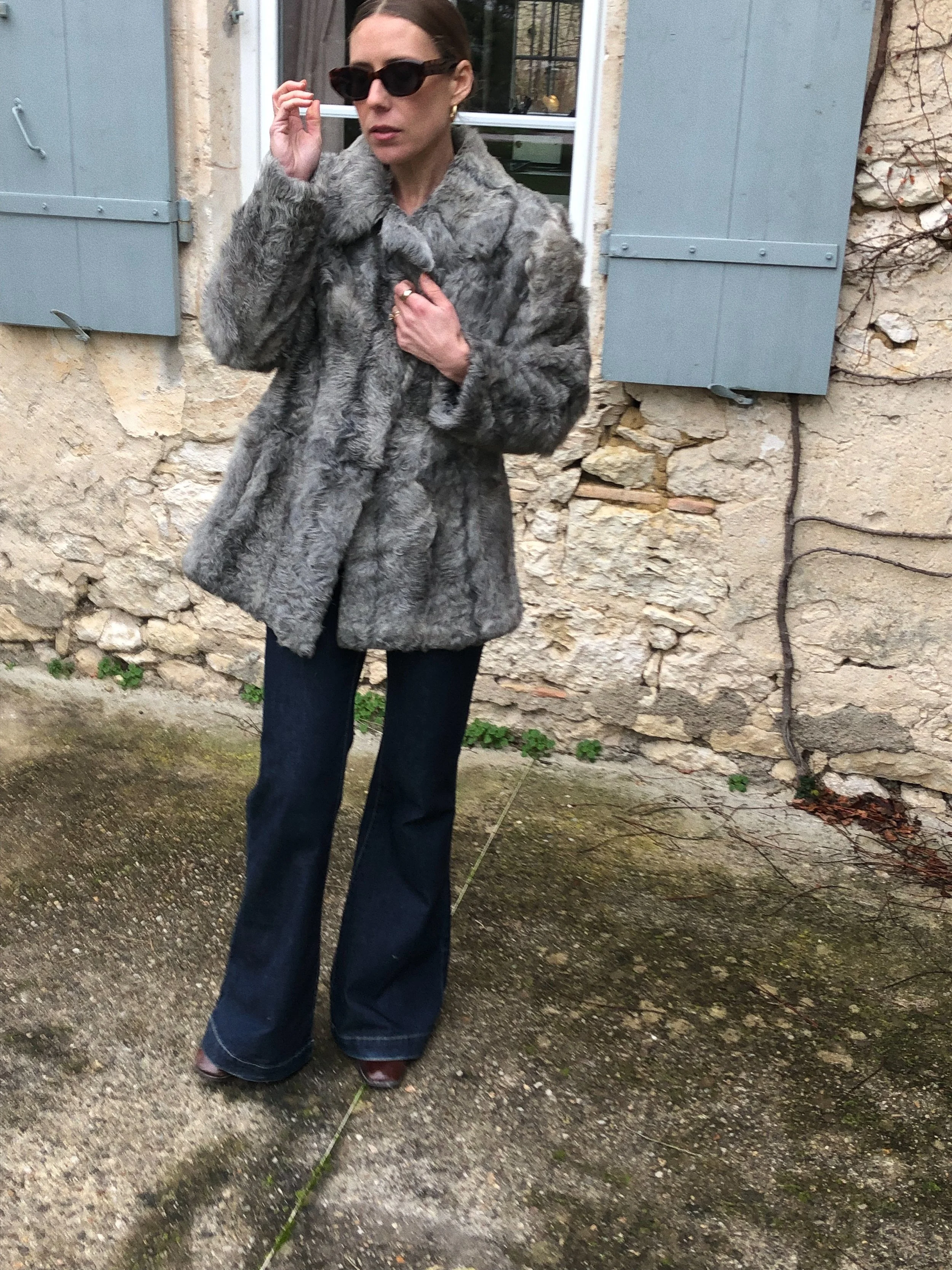 HALEY VINTAGE GRAY FUR COAT