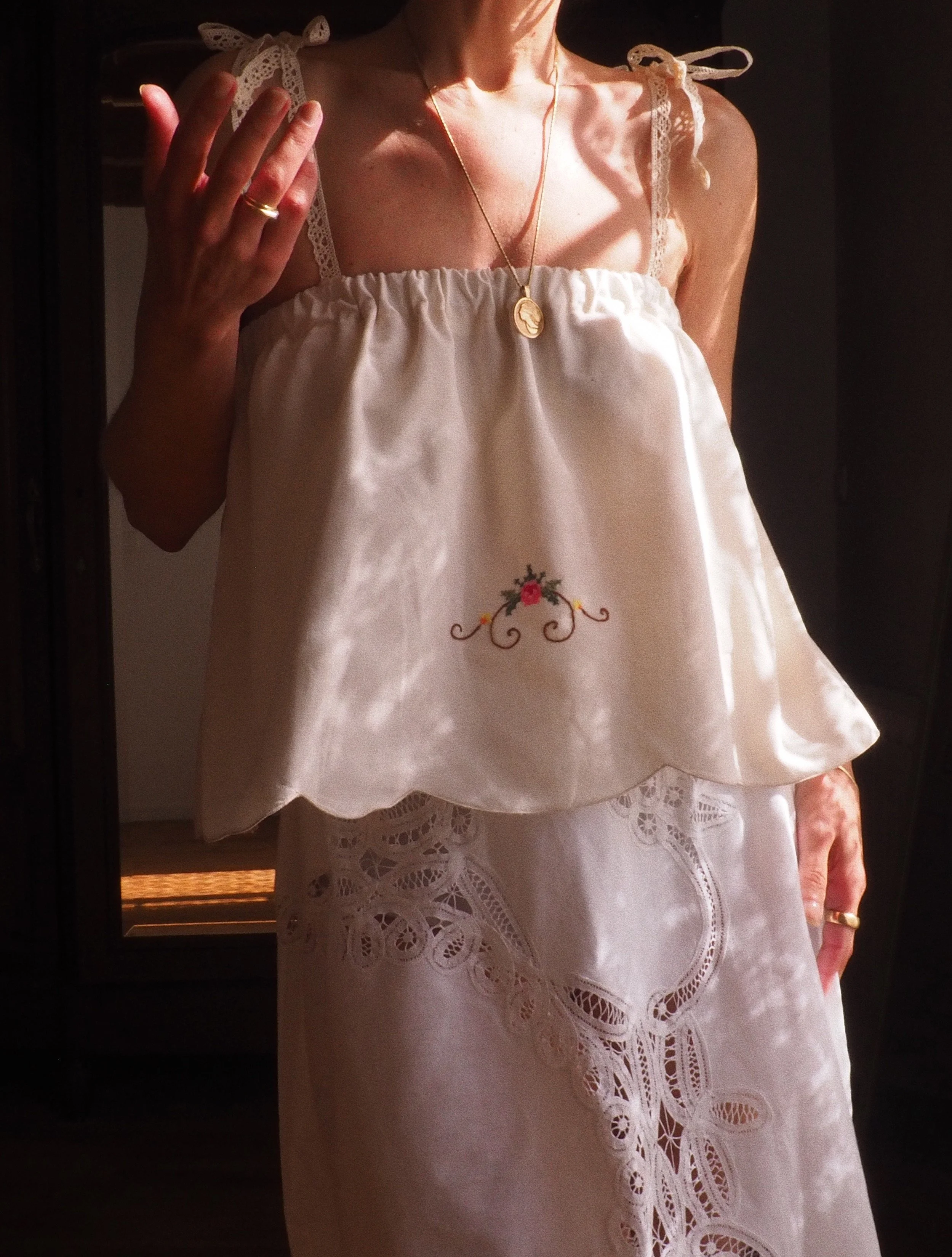 FOR LOVE OF THE MOON X CLARA TOP IN NUDE ROSE
