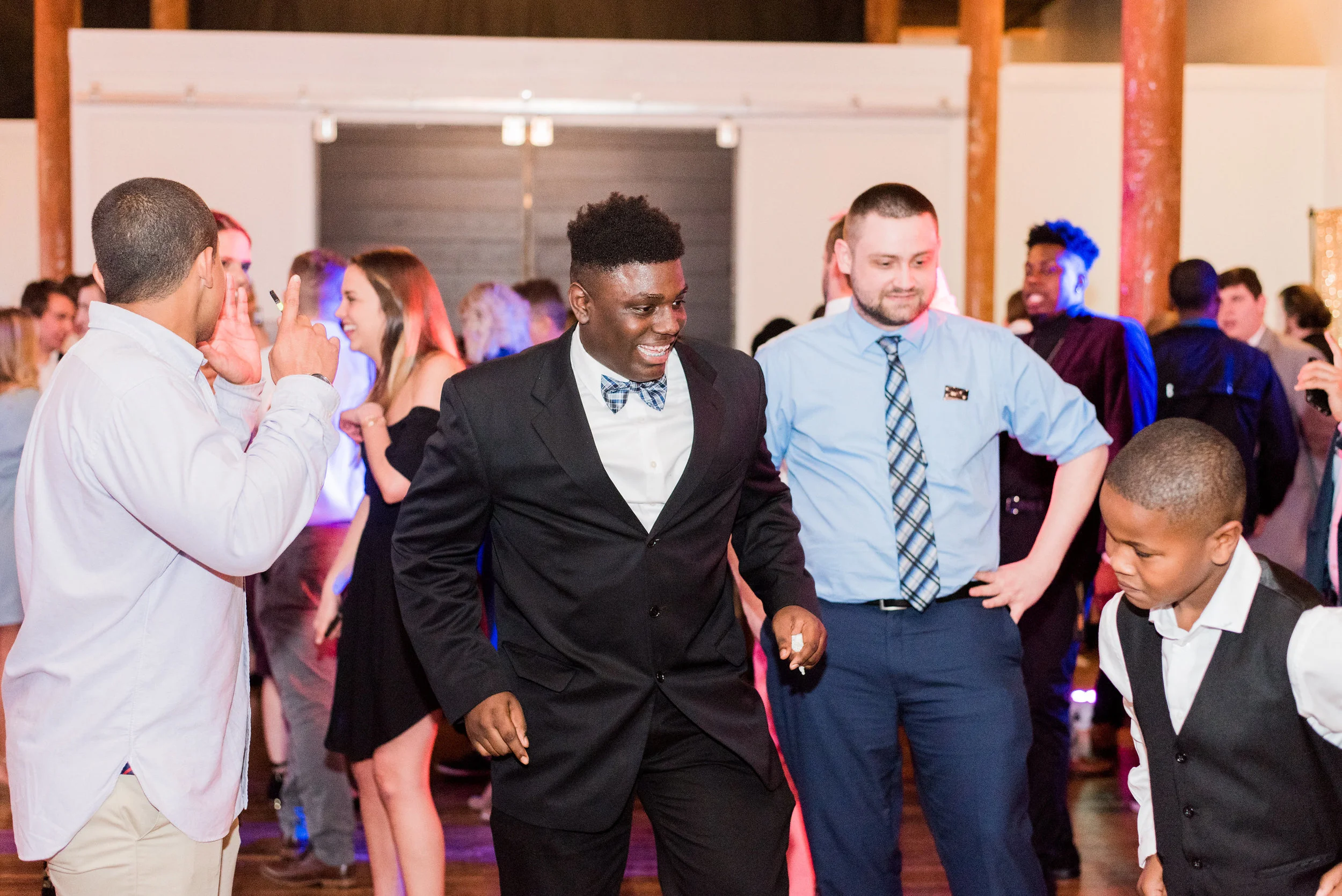 wedding ceremony reception photo booth photobooth uplighting the loom at cotton mill place simpsonville sc south carolina old rustic wedding southern weddings epic weddings premiere party entertainment rebecca hicks photography jessica and gavin mie…