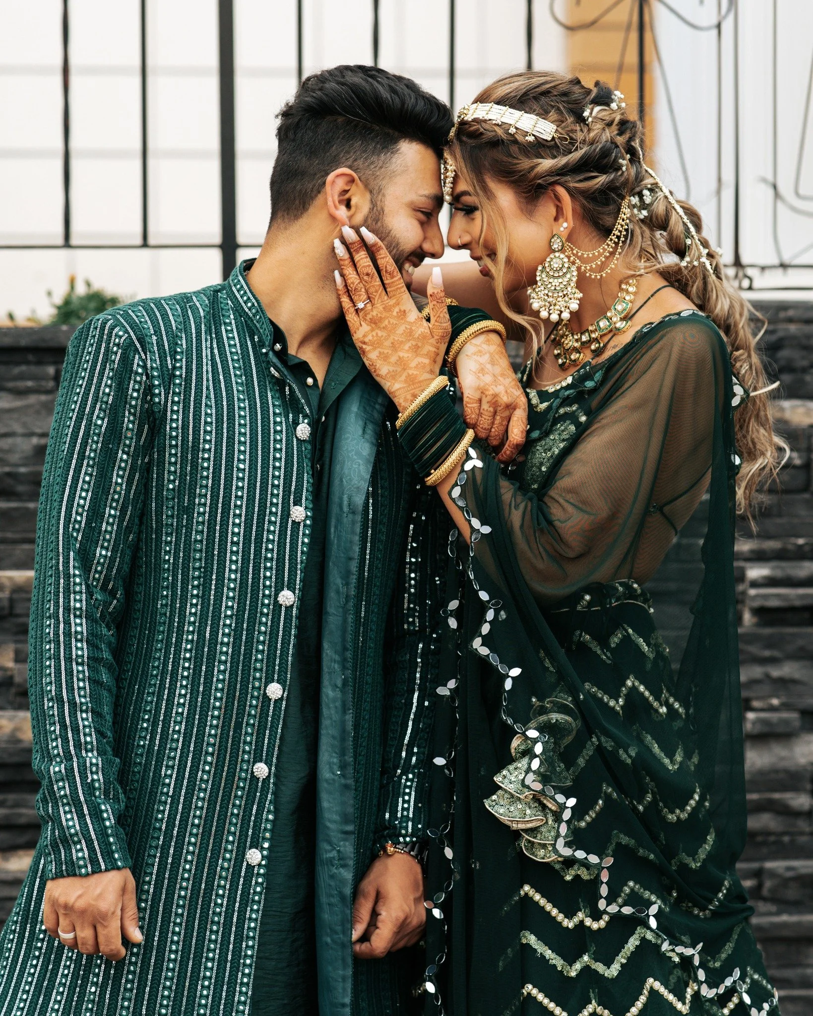 Henna &amp; Devesh // @hennapawark + @deveshkhanna25 

Makeup: @glambygurneet
Bride Fashion: @sudhirbhaisareewala &amp; @glittercholi
Groom Fashion: @jain.ethnic.mansion &amp; @deepakchhabracouture