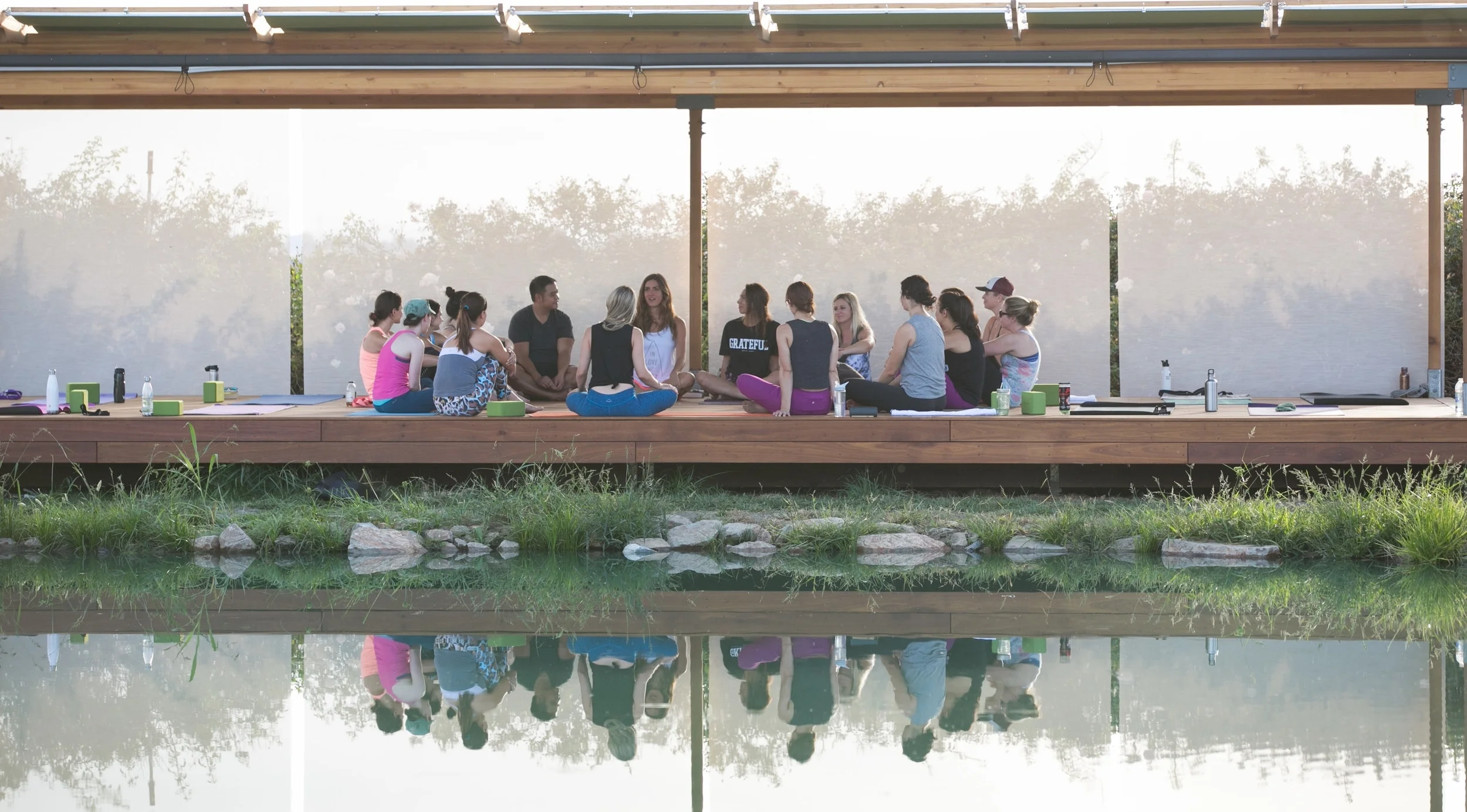 Outdoor meditation at The Farm