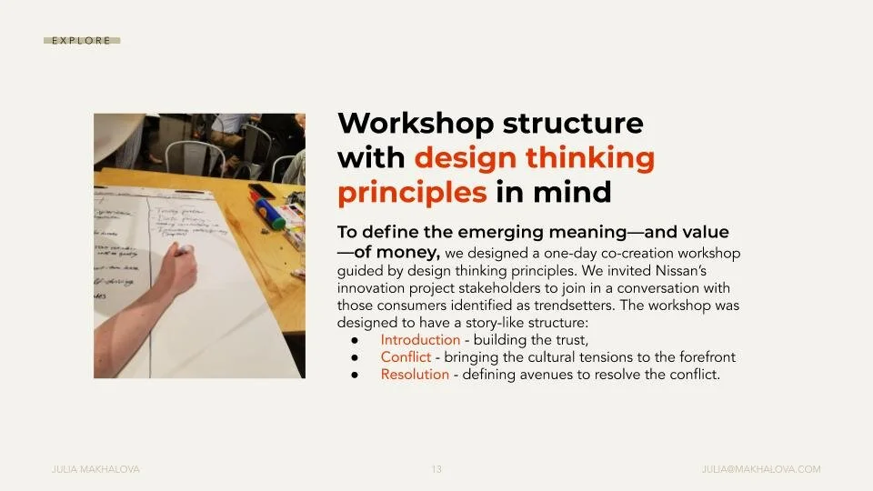 The workshop was designed to have a story-like structure