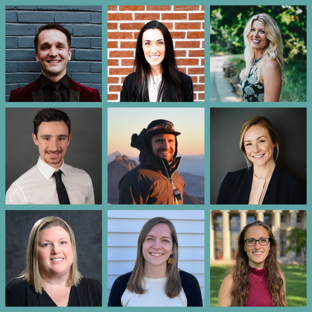 Collage of nine diverse headshots featuring NMCG team members in professional settings and scenic backgrounds.