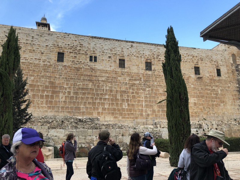 You can see the ruins of a part of the wall from Herod’s time right in front of the building.