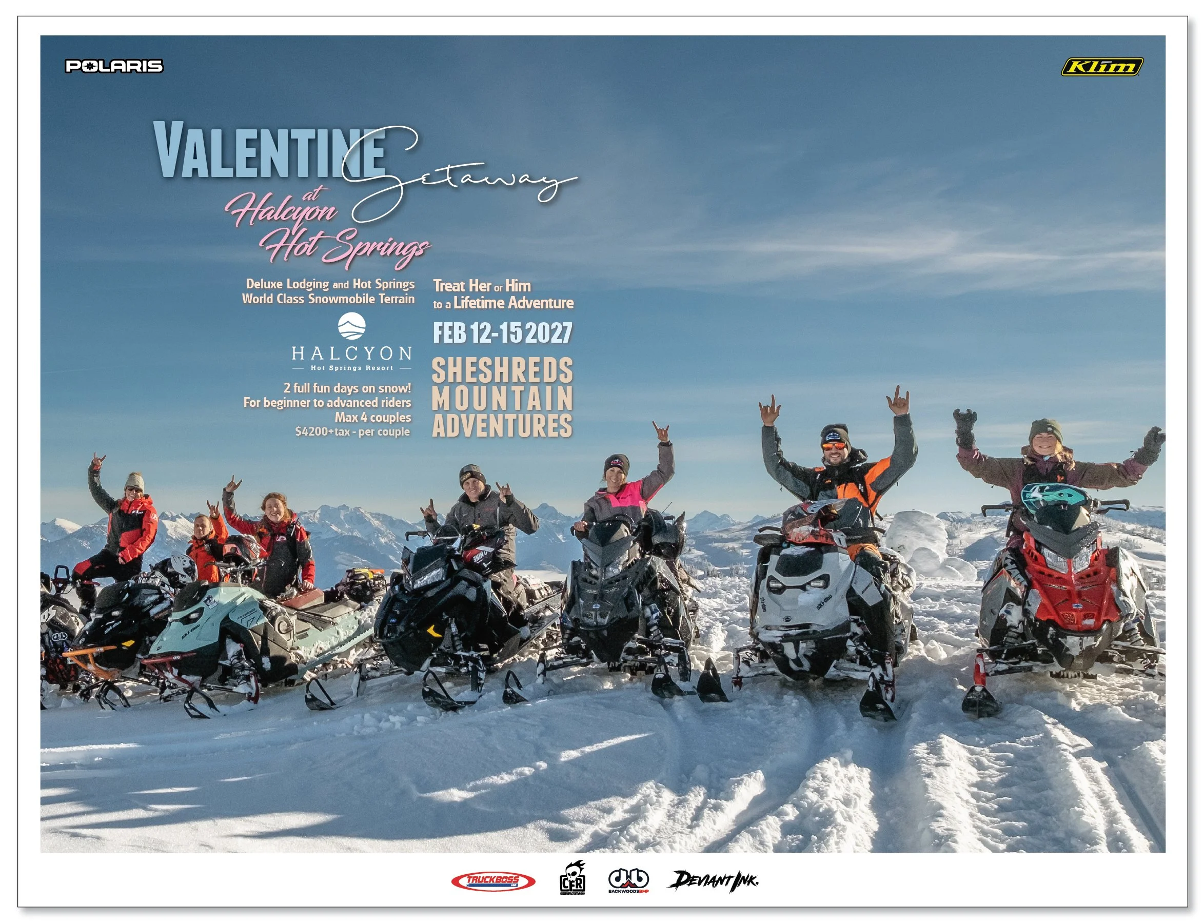 She Shreds Valentine's Weekend Getaway at Halcyon Hot Springs Feb 12-15 2027