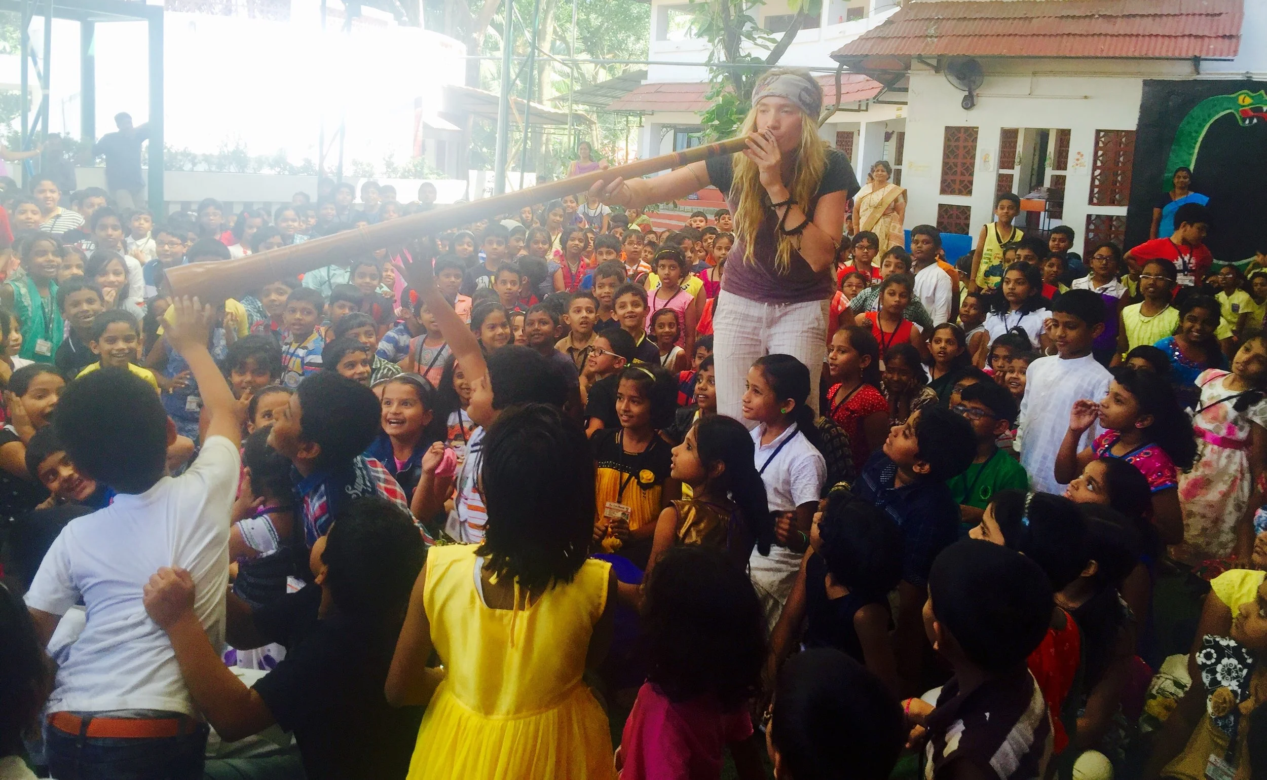 Over a period of two months Mandela was able to present to over 10,000 children in Southwestern India in regards to the Didjeridu, fore, music is an international language.
