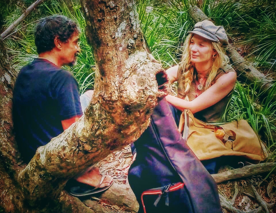 I made a long journey into the bush to meet & interview an Indigenous Aboriginal Australian Elder of the Kabi Kabi Nation who took me to two sacred sites for recording song lines & knowledge. We went deep into the valley to sit on the edge o
