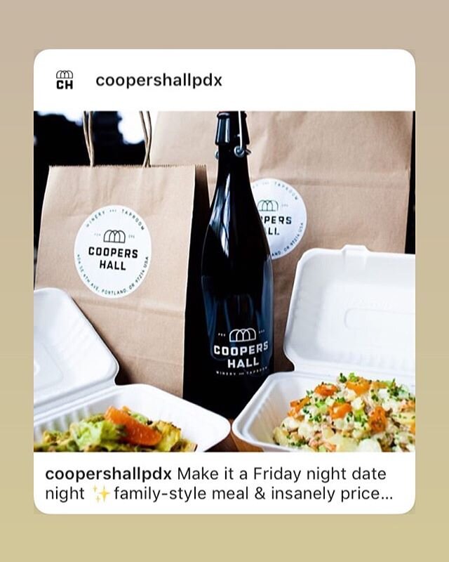 Hey Portland Friends! @coopershallpdx is offering curbside wine and take home menus. So much heart has gone into this place ... sending our love and appreciation for the entire Coopers Hall family!