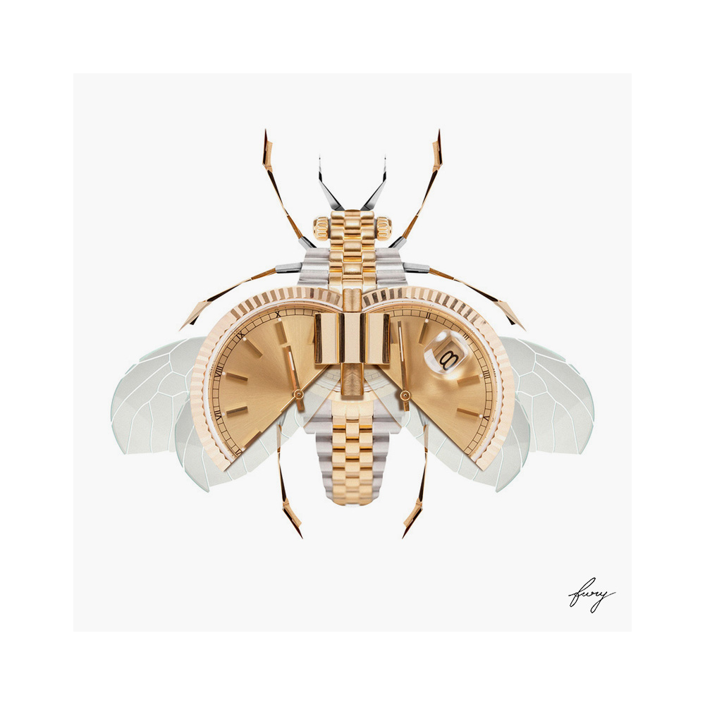 Time Flies TwoTone Print