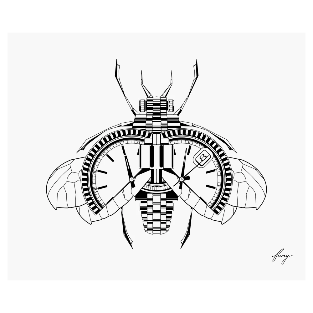 Time Flies Trace Print