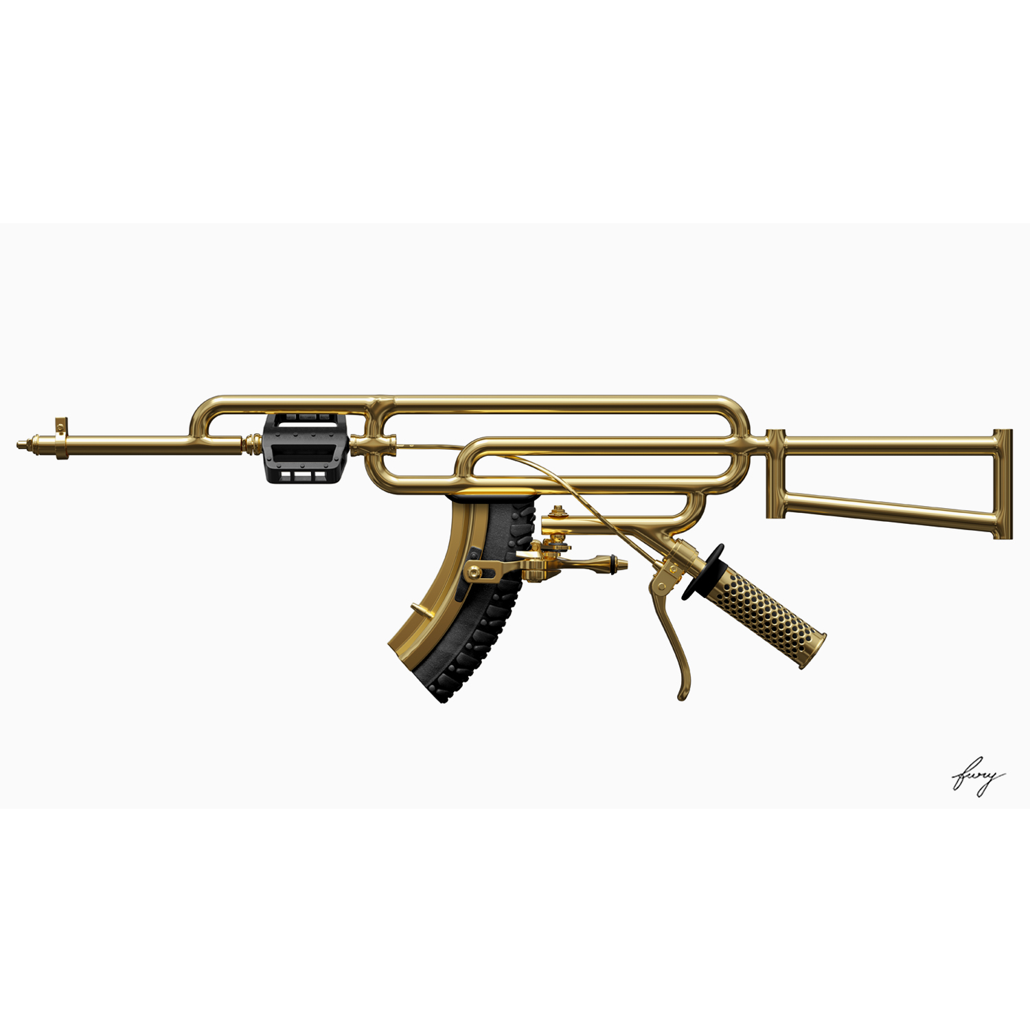 BMX-47 PRINT GOLD/BLACK