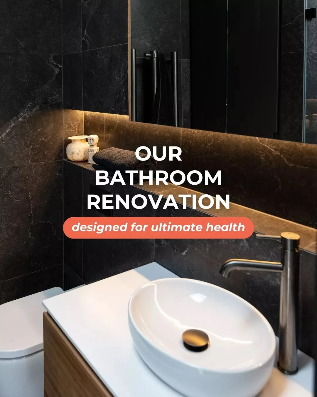 Our upstairs bathroom renovation is complete. What was once a bathroom and separate toilet is now a main bathroom and ensuite. Beautiful, functional, and intentionally designed with health and wellbeing at its core.

We loved working with @birdblackd
