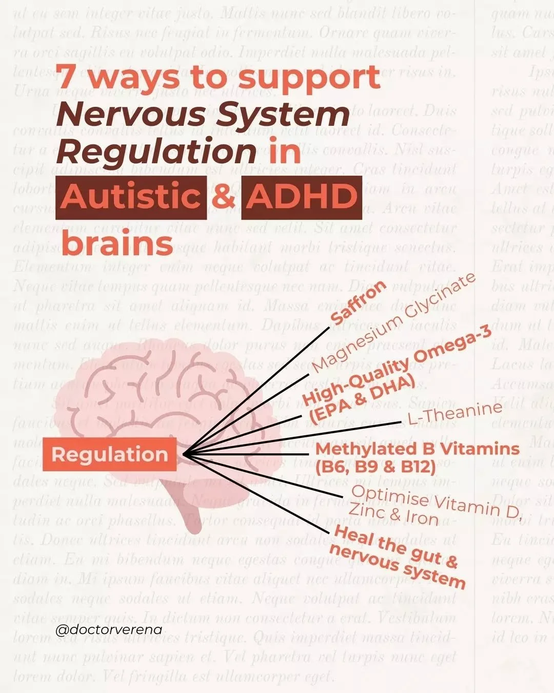 Regulation supports the brain and body to feel safe, resilient and better able to navigate the world.

Here are seven of my favourite evidence-informed supports:

1. 🌿 Saffron - Supports serotonin, dopamine and noradrenaline, helping with emotional 
