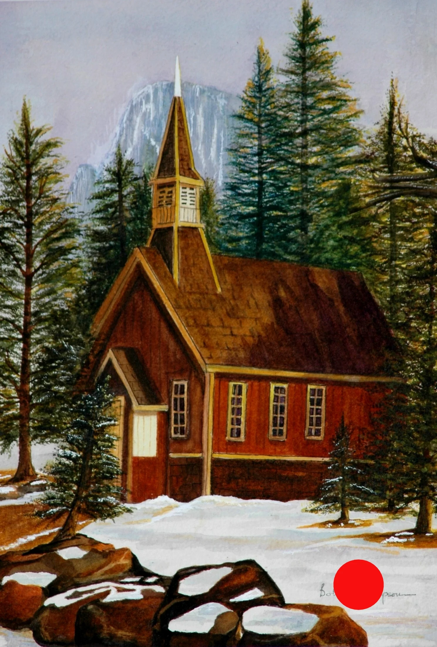 Yosemite Chapel - Watercolor