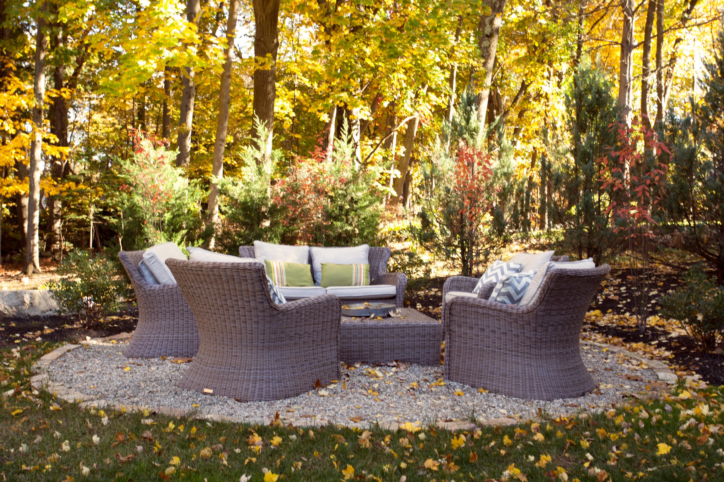 outdoor seating area site work