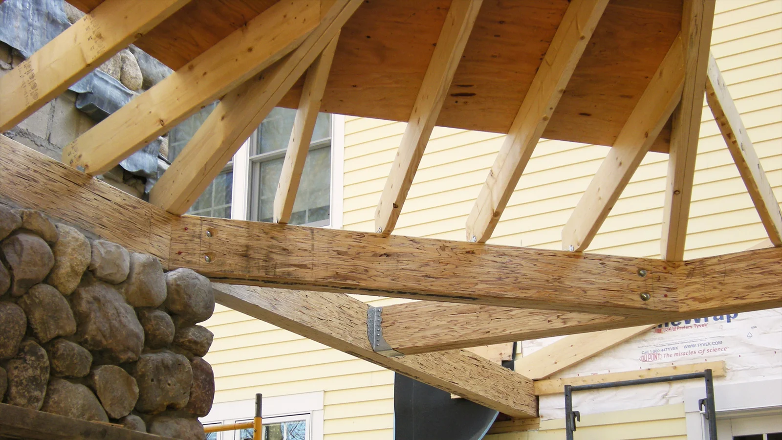 framing of pergola custom octagonal roof