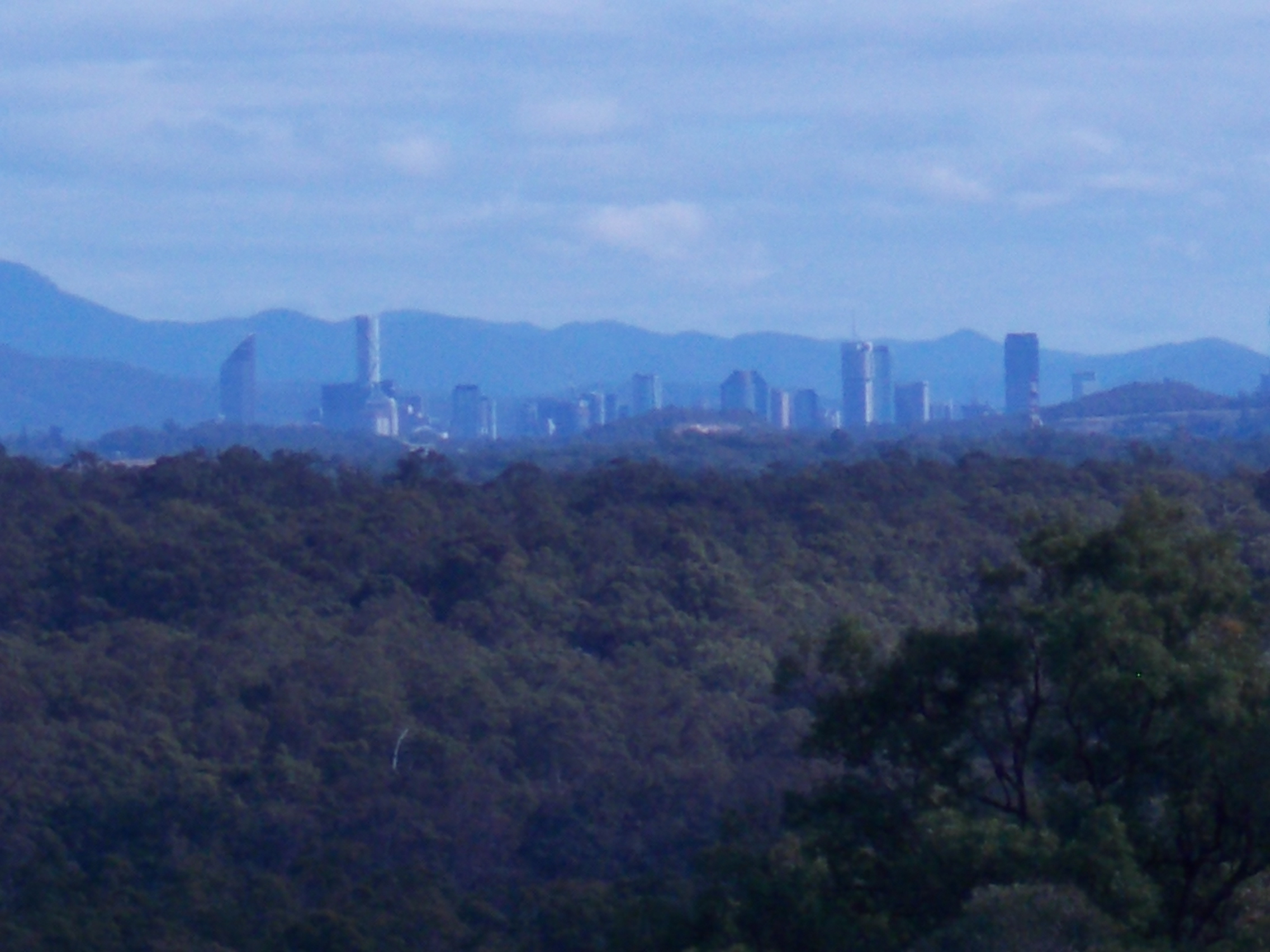 View of Brisbane City from the Mt Cotton nursery and cafe.  OK I used telephoto. 
