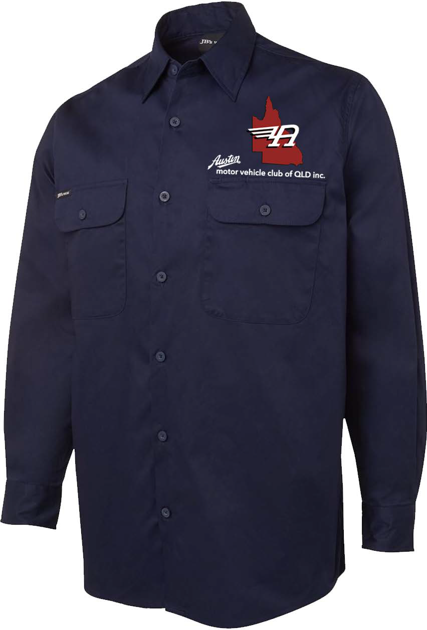 Navy Long Sleve Light Drill Club Shirt $45 Sizes S M L XL 2XL