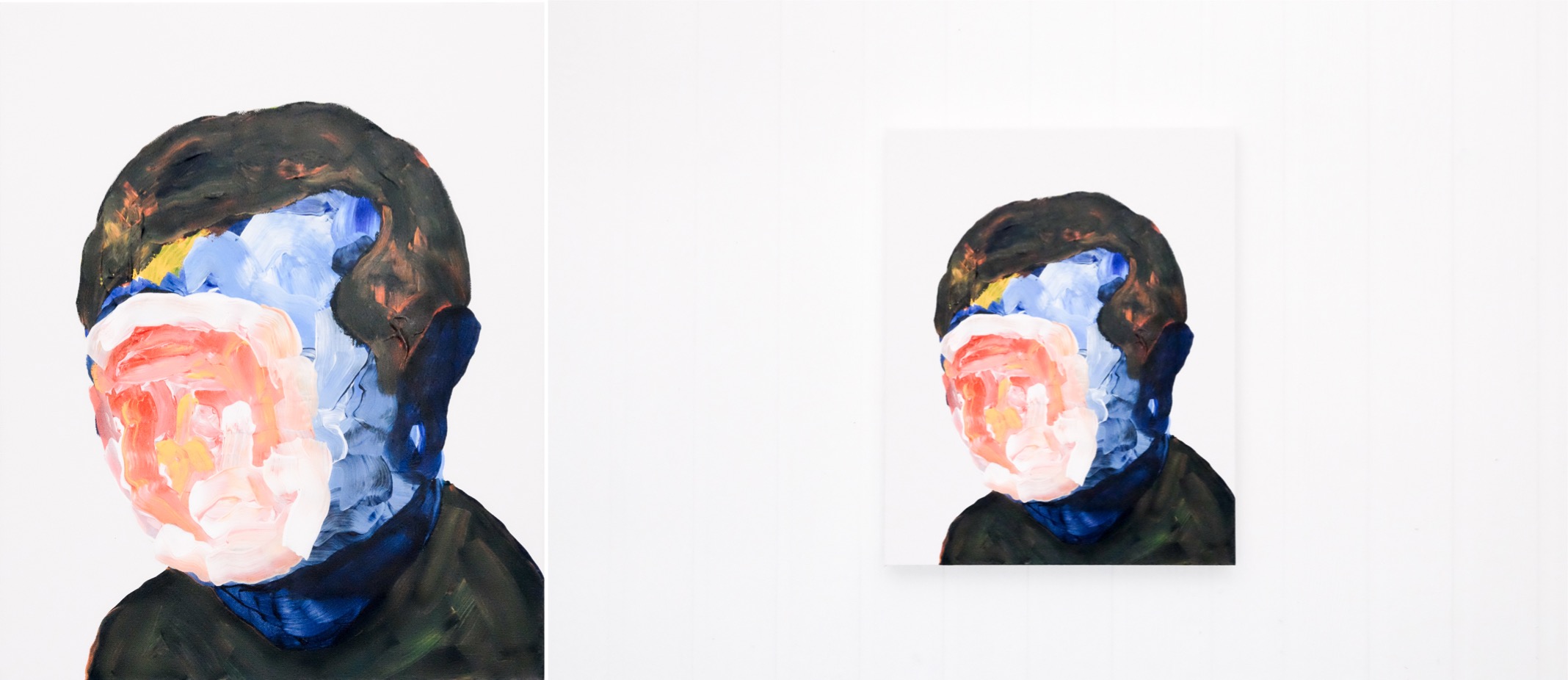 Self portrait no. 4, 2017, acrylic on canvas, 405mm x 510mm.