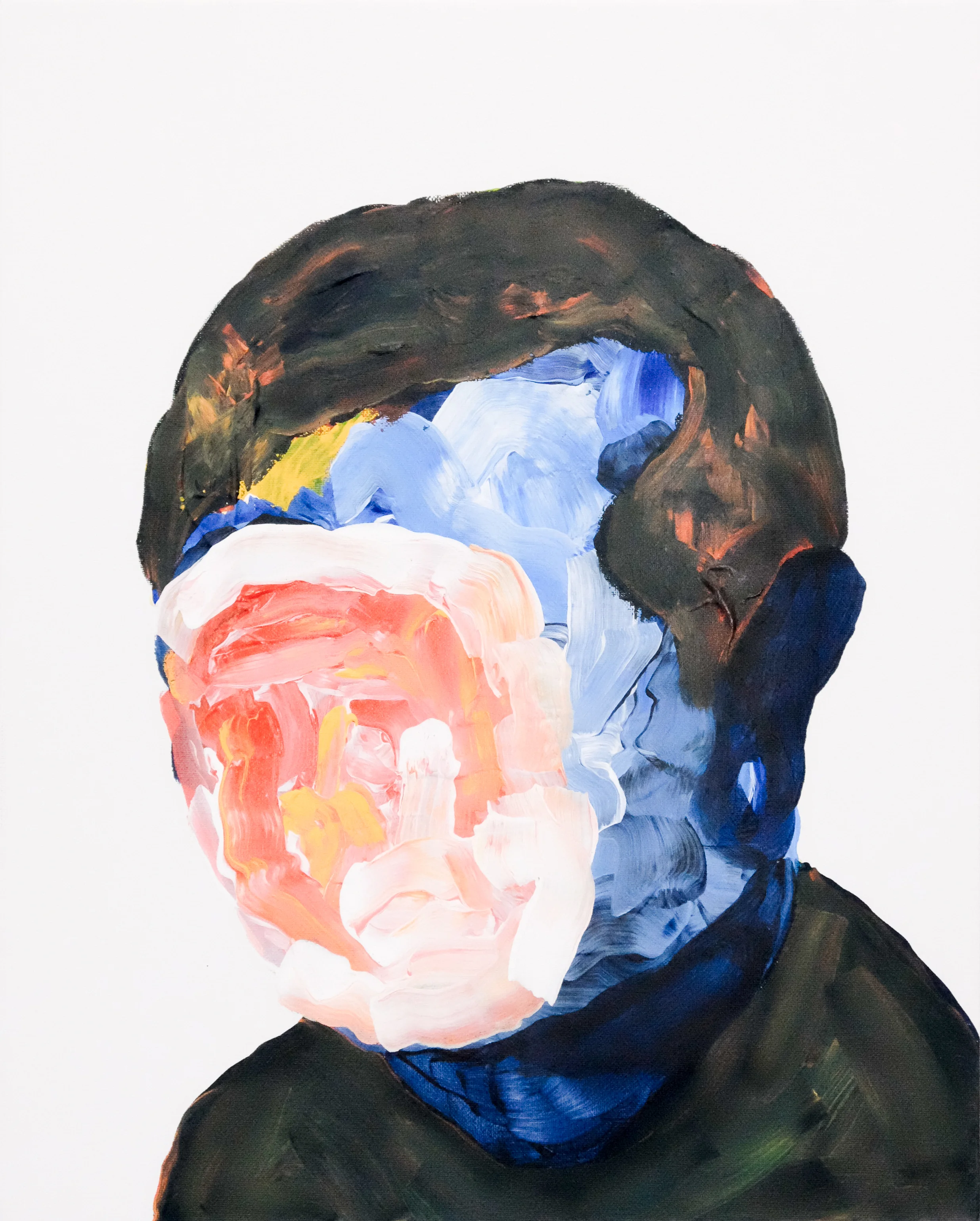 Self portrait no. 4, 2017, acrylic on canvas, 405mm x 510mm.