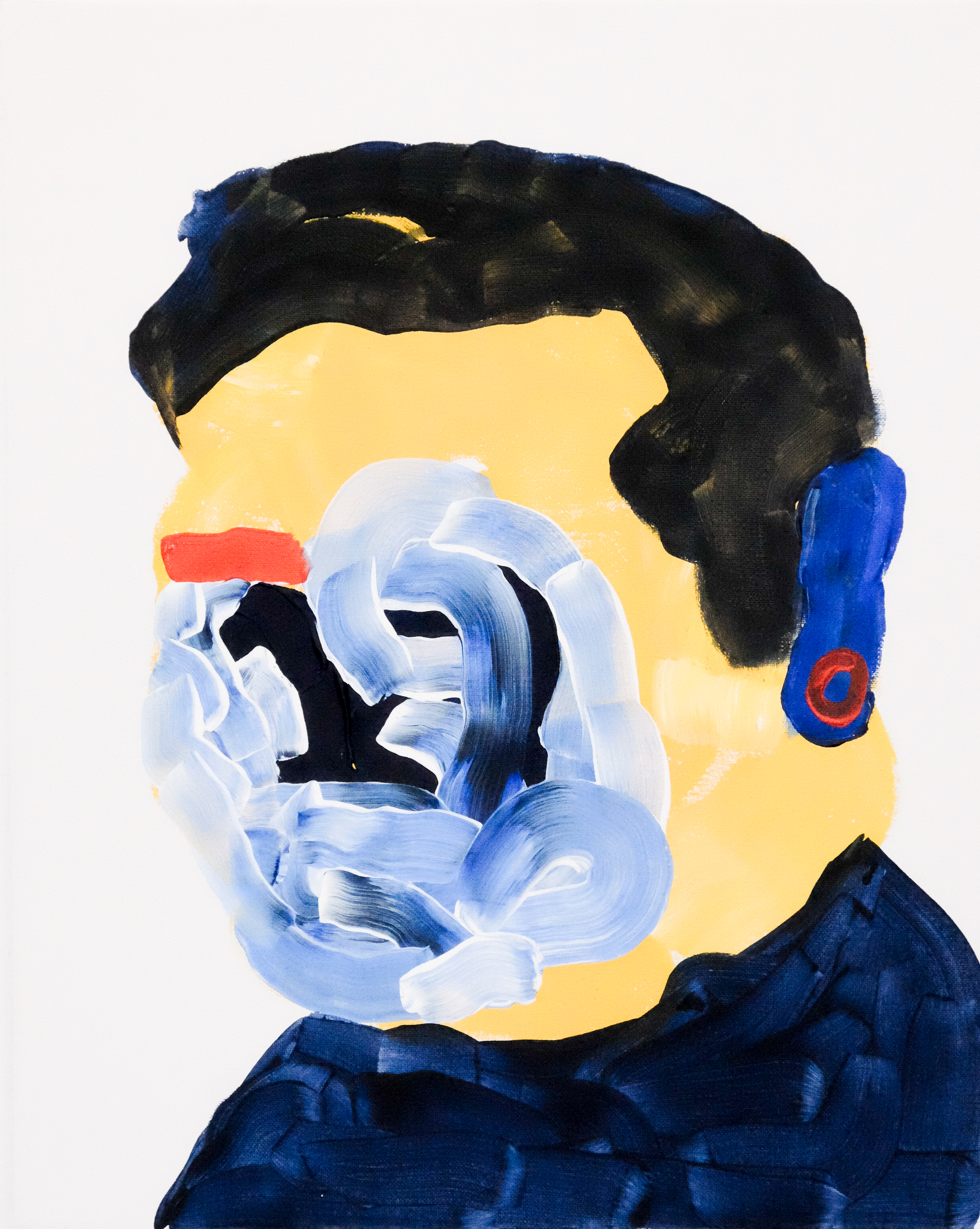 Self portrait no. 2, 2017, acrylic on canvas, 405mm x 510mm.