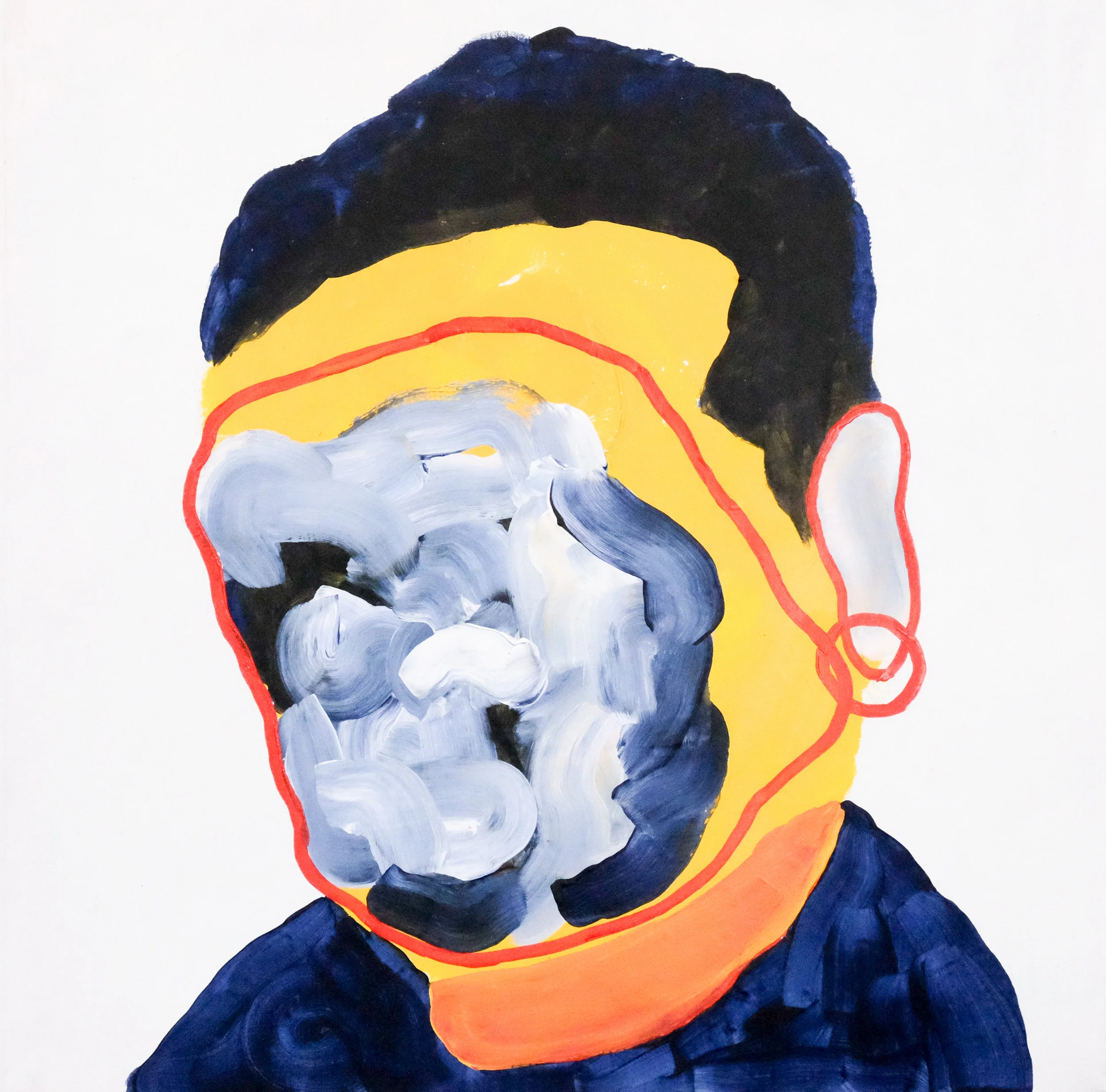 Self portrait no. 6, 2017, acrylic on canvas, 405mm x 510mm.
