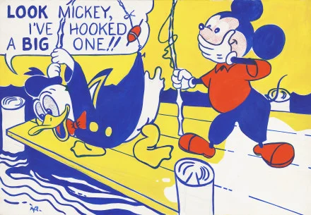 Roy Lichtenstein, Look Mickey , 1961, oil on canvas, 121.9 cm × 175.3 cm