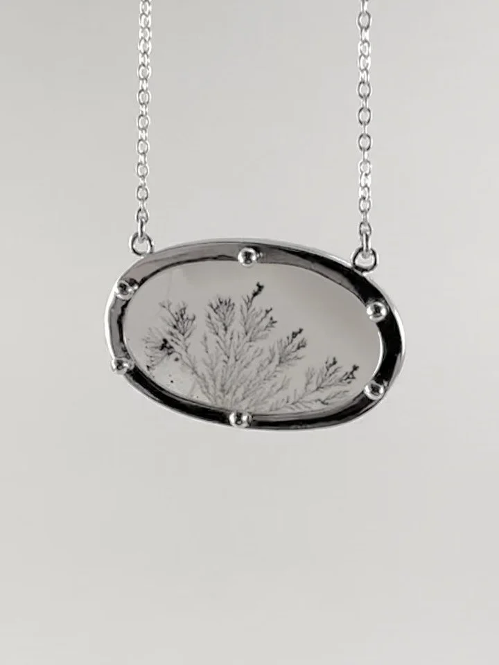 *NEW* Dendritic Agate Necklace- a signature piece at LyndseyRieple.com. 

I originally thought this was a moss agate but dendritic is so much for fun to say. Poetically, the vendor I bought this from described these black fern forms as &ldquo;God&rsq