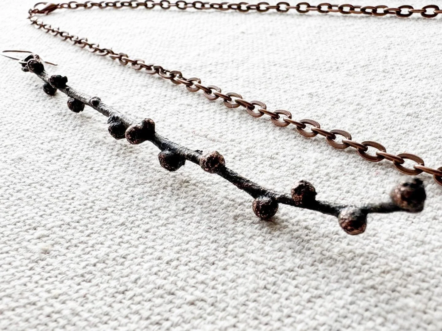 Electroformed Siberian Elm branches. Yep, the noxious weed tree whose roots can eat at your plumbing pipes. The branch is still inside the copper- thoughts? 🤔

#electroforming #liverofsulphurpatina #copper