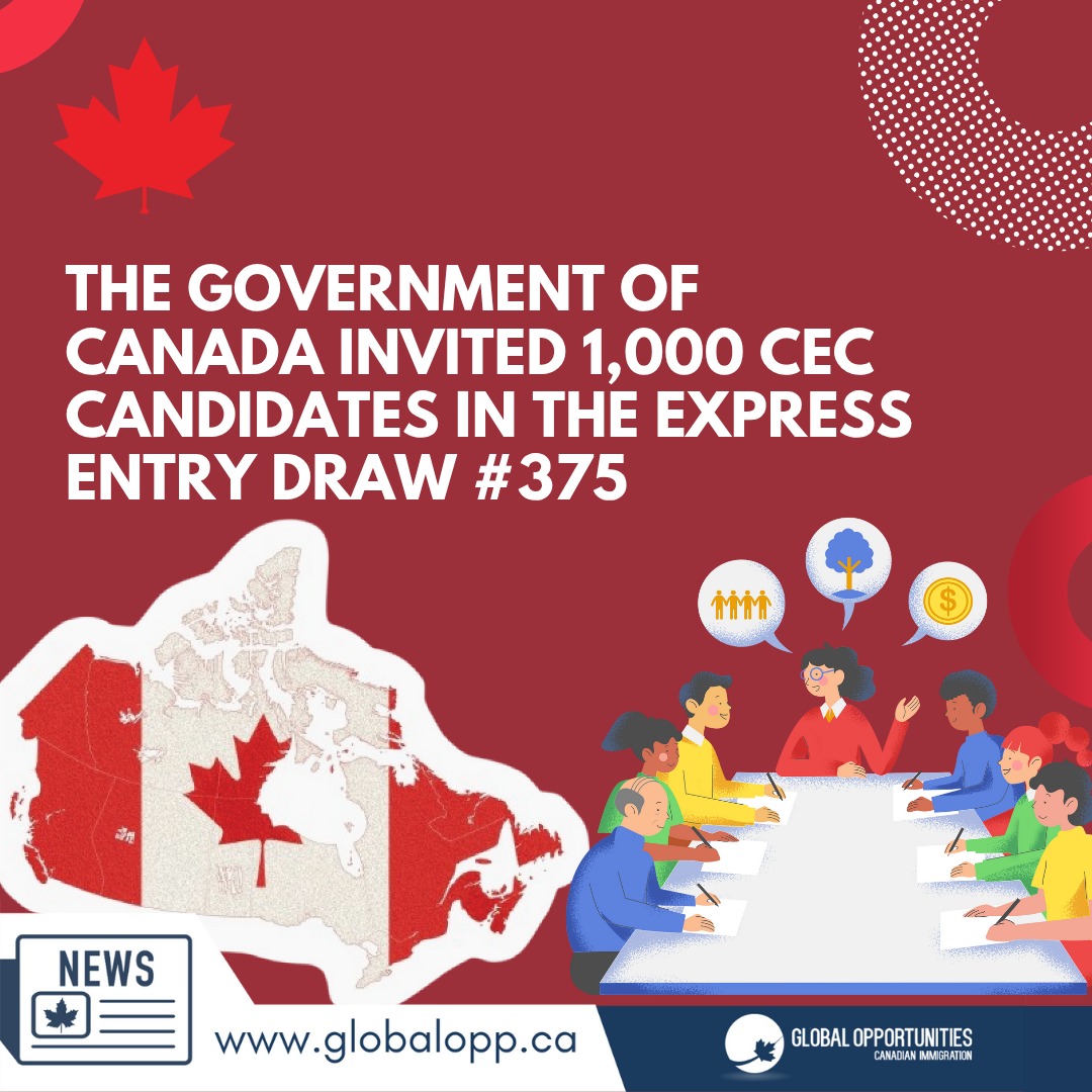 THE GOVERNMENT OF CANADA INVITED 1,000 CEC CANDIDATES IN THE EXPRESS ENTRY DRAW #375