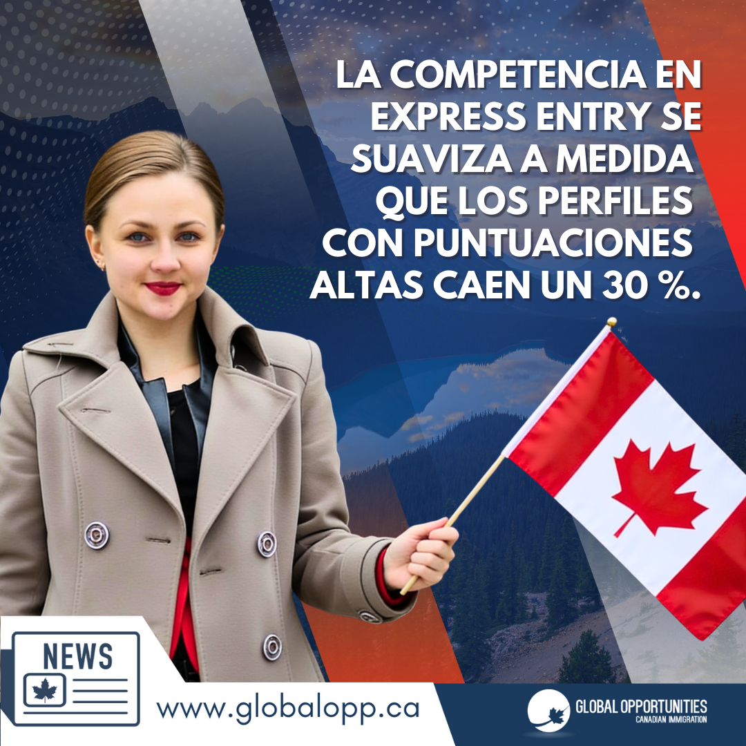 LA COMPETENCIA EN EXPRESS ENTRY SE SUAVIZA A MEDIDA  QUE LOS PERFILES CON PUNTUACIONES ALTAS  CAEN UN 30 %.