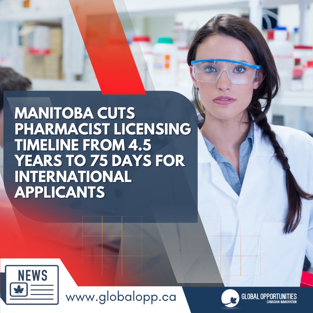 MANITOBA CUTS PHARMACIST LICENSING TIMELINE FROM 4.5 YEARS TO 75 DAYS FOR INTERNATIONAL APPLICANTS