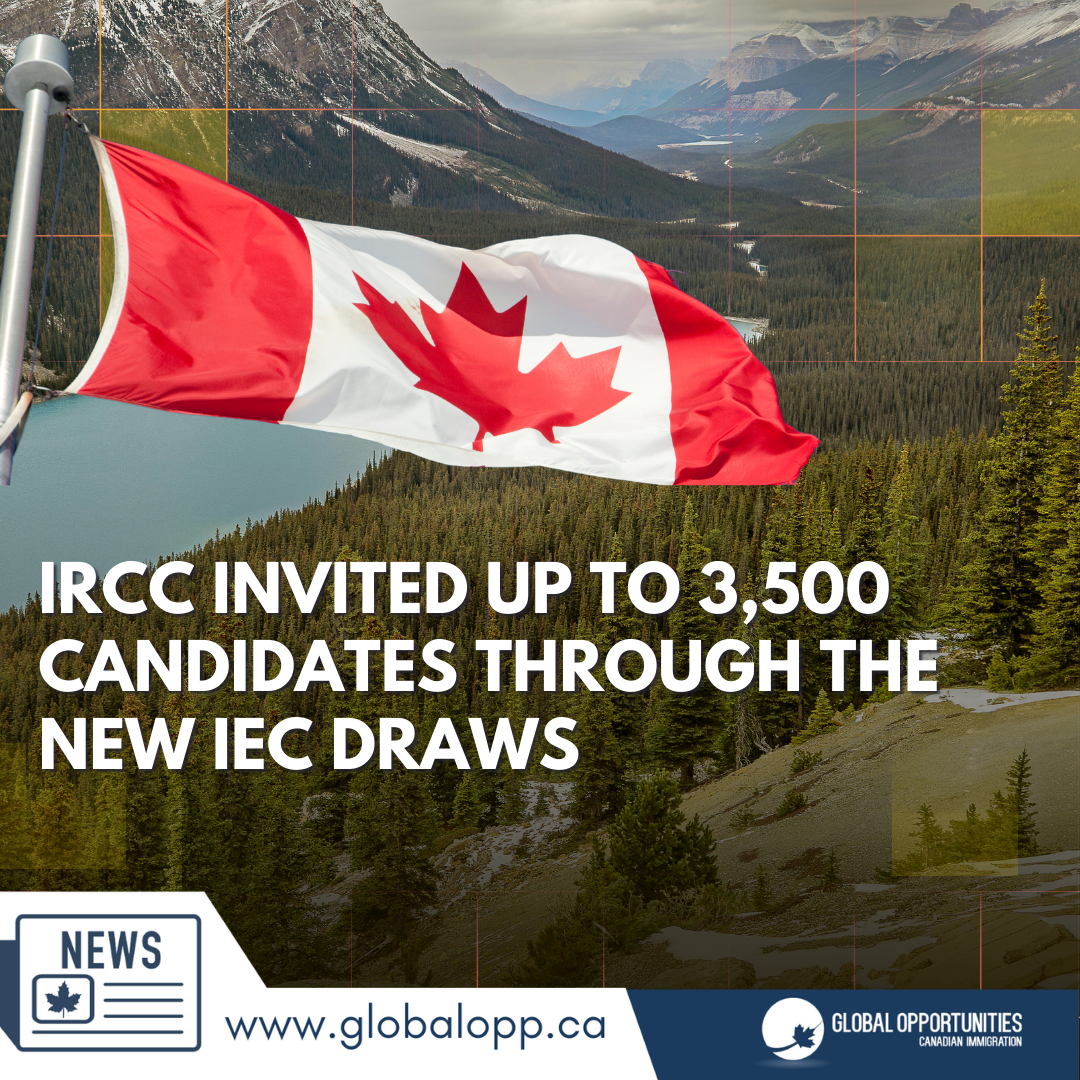 IRCC INVITED UP TO 3,500 CANDIDATES THROUGH THE NEW IEC DRAWS