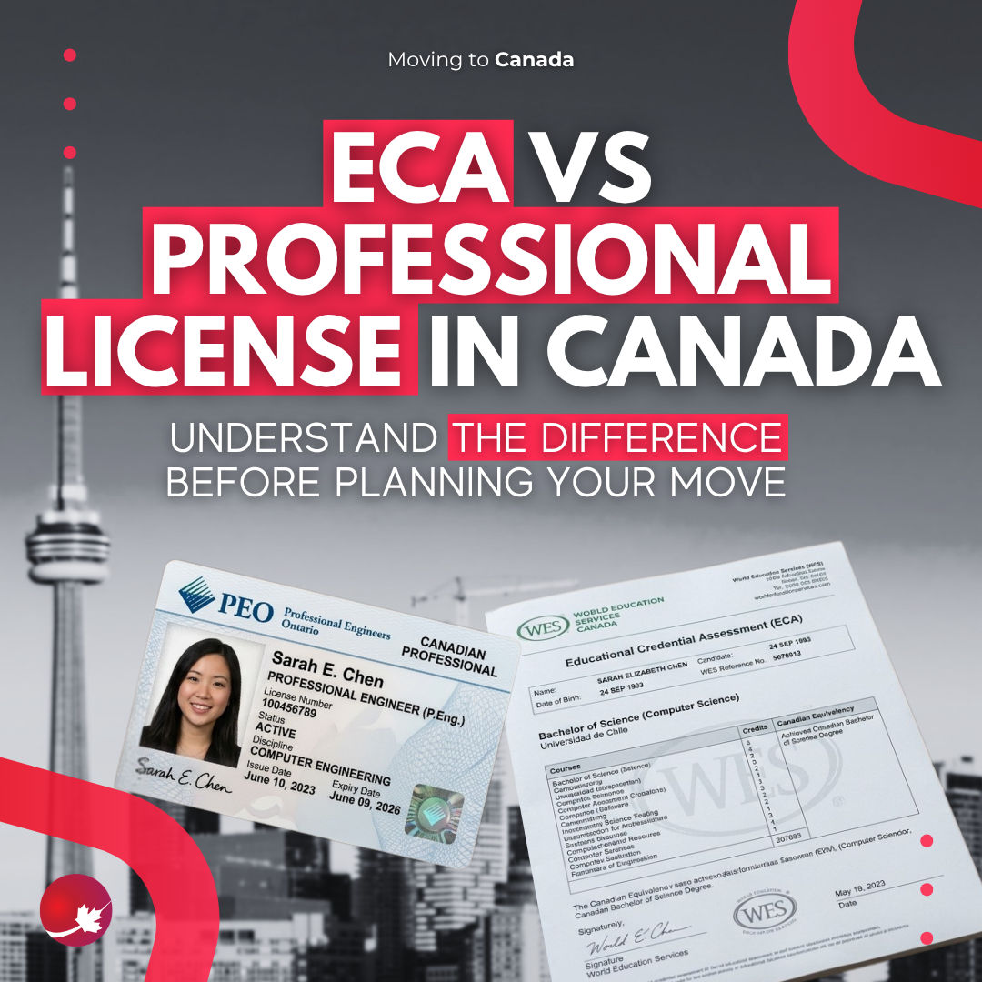 ECA vs Professional License In Canada: Understand The Difference Before Planning Your Move