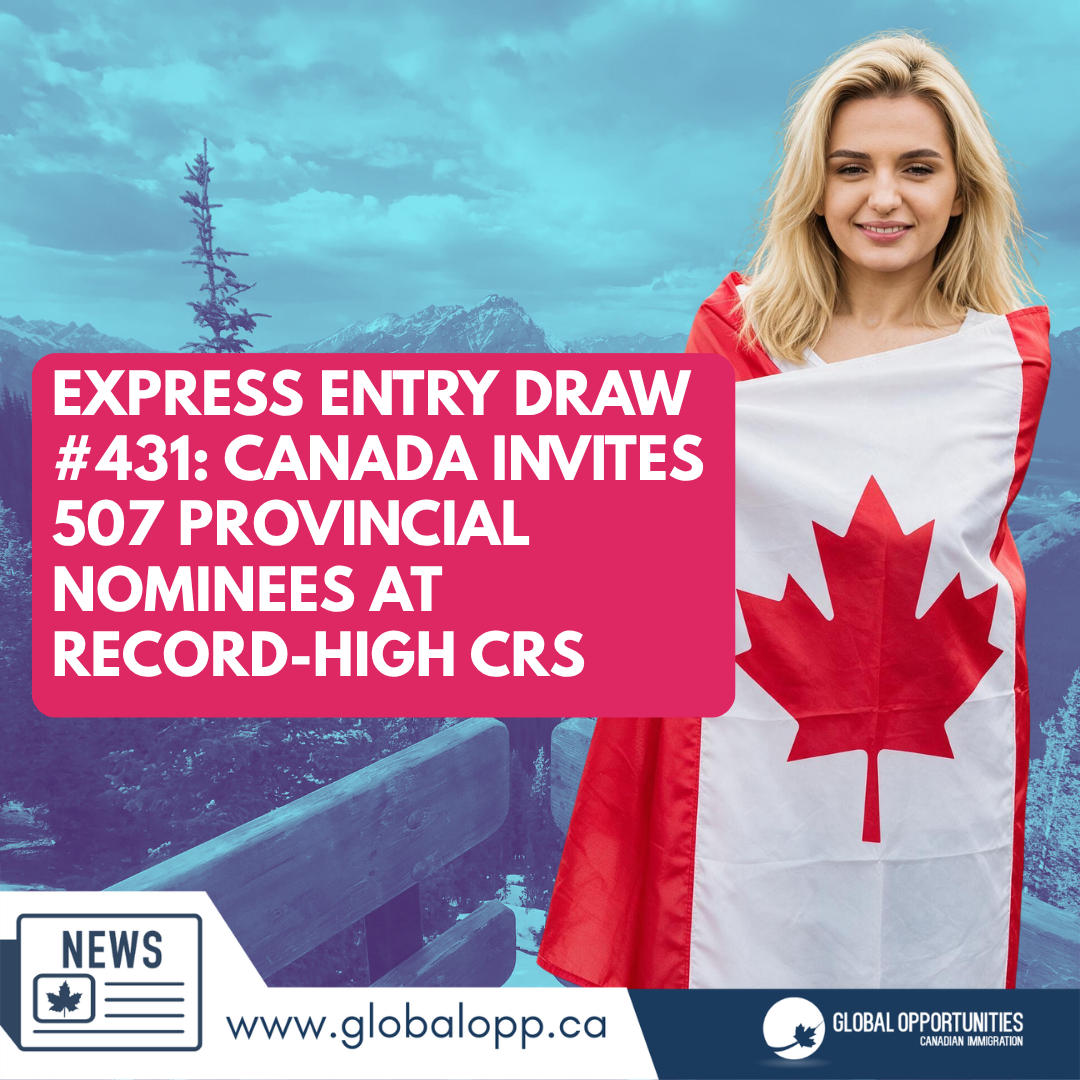 EXPRESS ENTRY DRAW #431: CANADA INVITES 507 PROVINCIAL NOMINEES AT RECORD-HIGH CRS