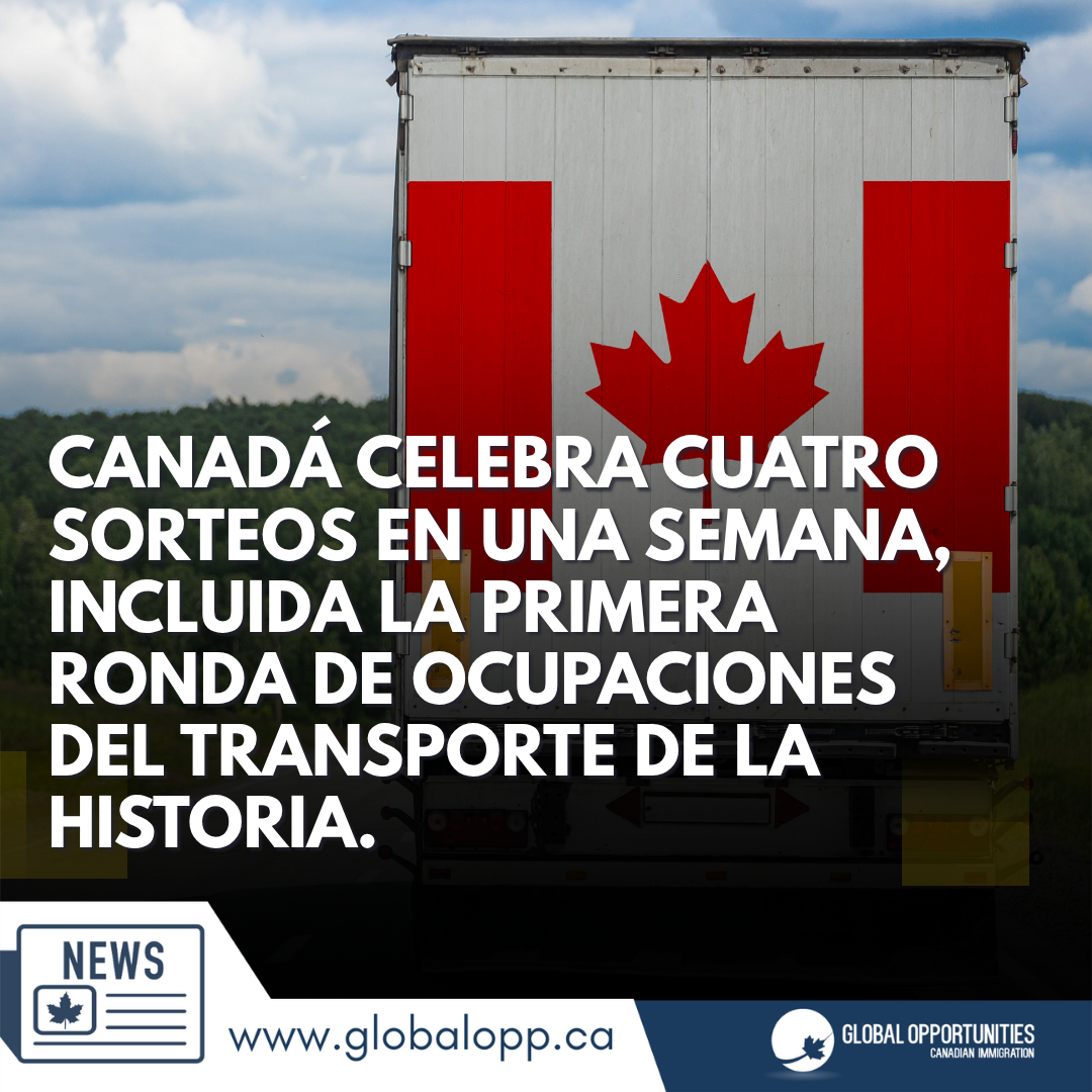 EXPRESS ENTRY: CANADÁ REALIZA CUATRO SORTEOS EN UNA SEMANA, INCLUYENDO EL PRIMERO DE TRANSPORTE