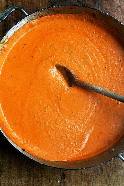 VODKA: Made from a smooth tomato sauce and heavy cream. 